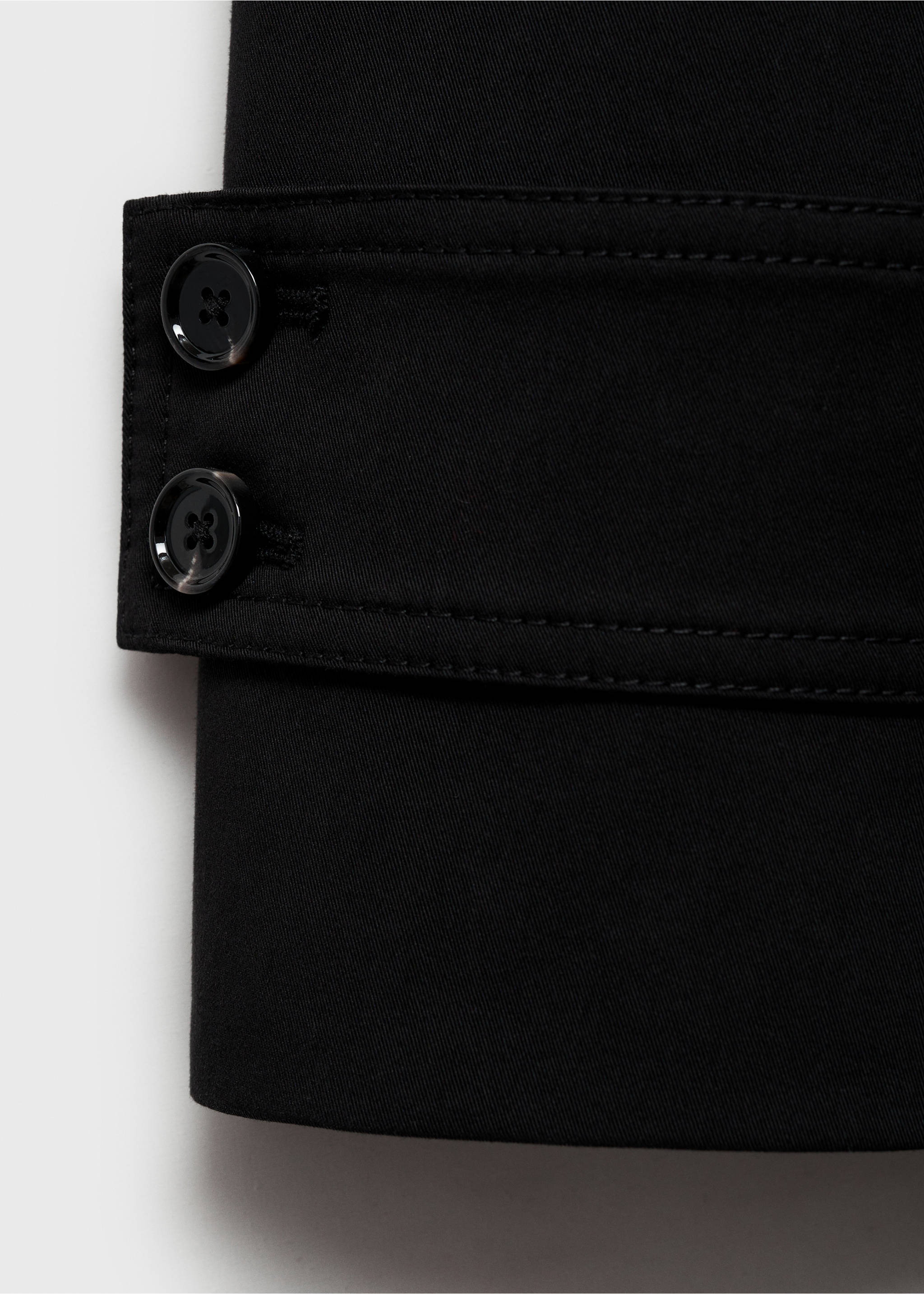 Long oversized double-breasted trench coat - Details of the article 0, Black. Ref: 87054076-00.