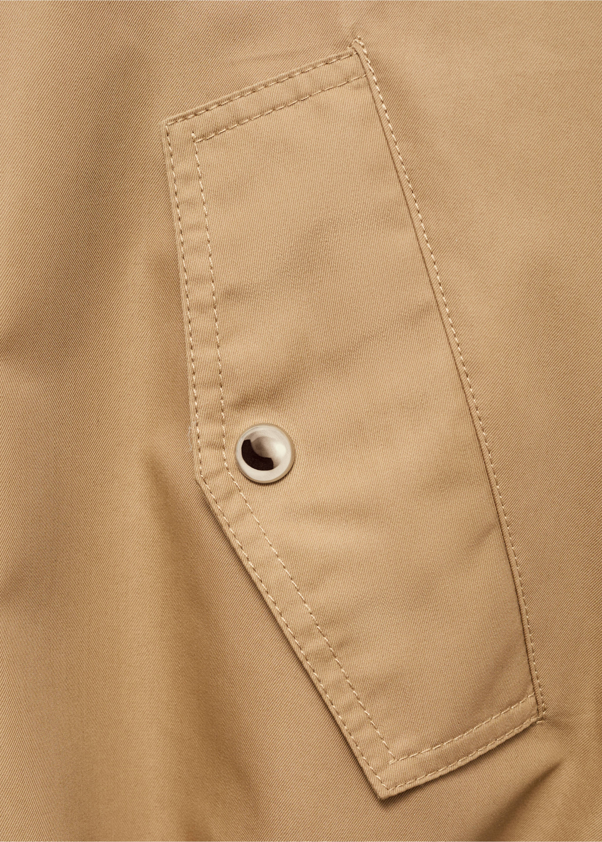 Parka i bomull med rynkad fåll - Detaljer om artikeln 8, Mellanbrun. Ref: 87054079-00.
