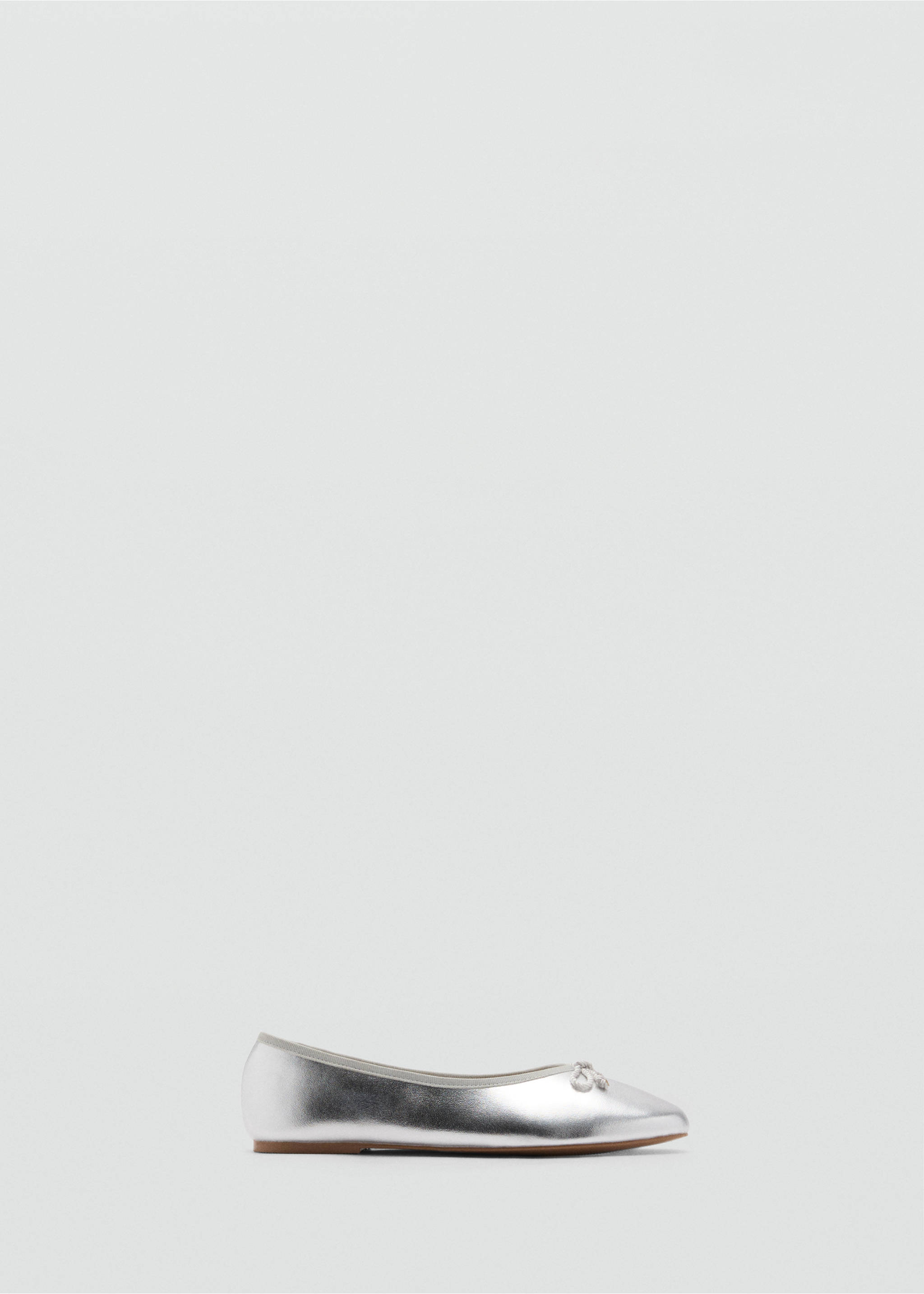 Metallic ballet flats with bow - Article without model, Silver. Ref: 87054080-00.