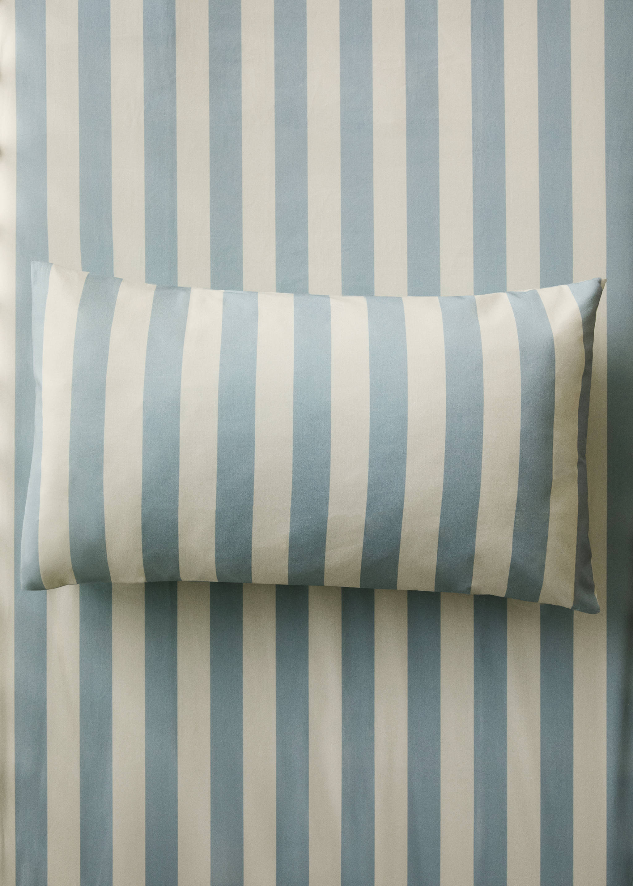 Cotton percale thick-striped children's pillowcase, 30x50 cm - General plane