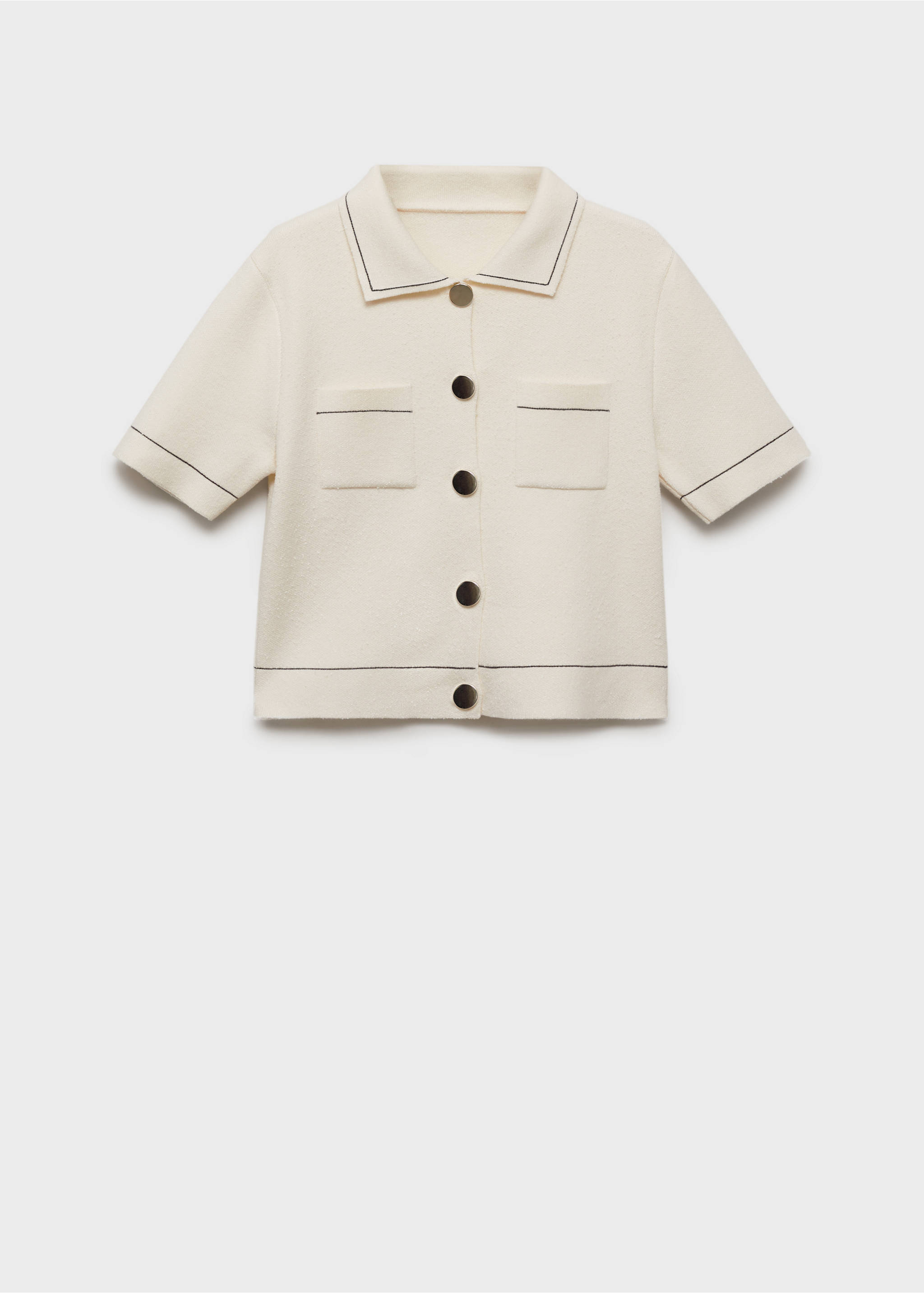 Cárdigan crop ribetes contraste - Artículo sin modelo, Crudo. Ref: 87054090-00.