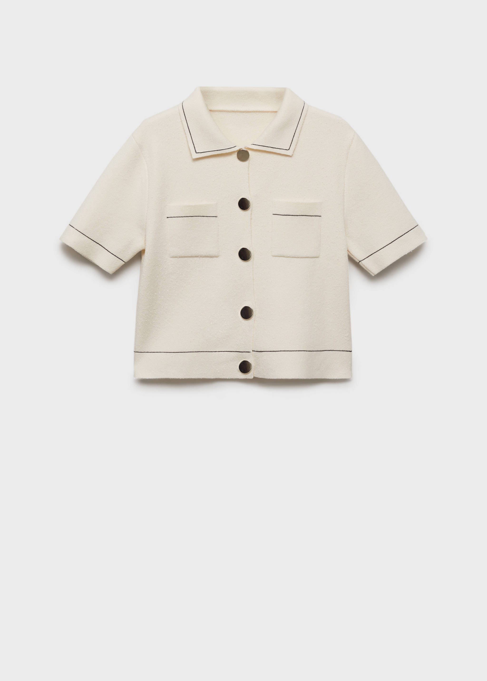 Cárdigan crop ribetes contraste - Artículo sin modelo