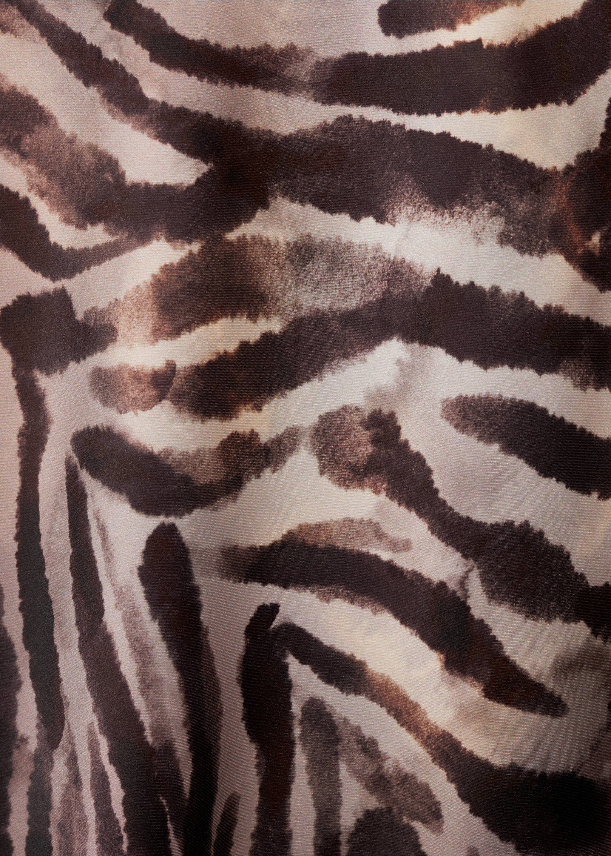 Long satin zebra skirt - Details of the article 0, Brown. Ref: 87054093-00.