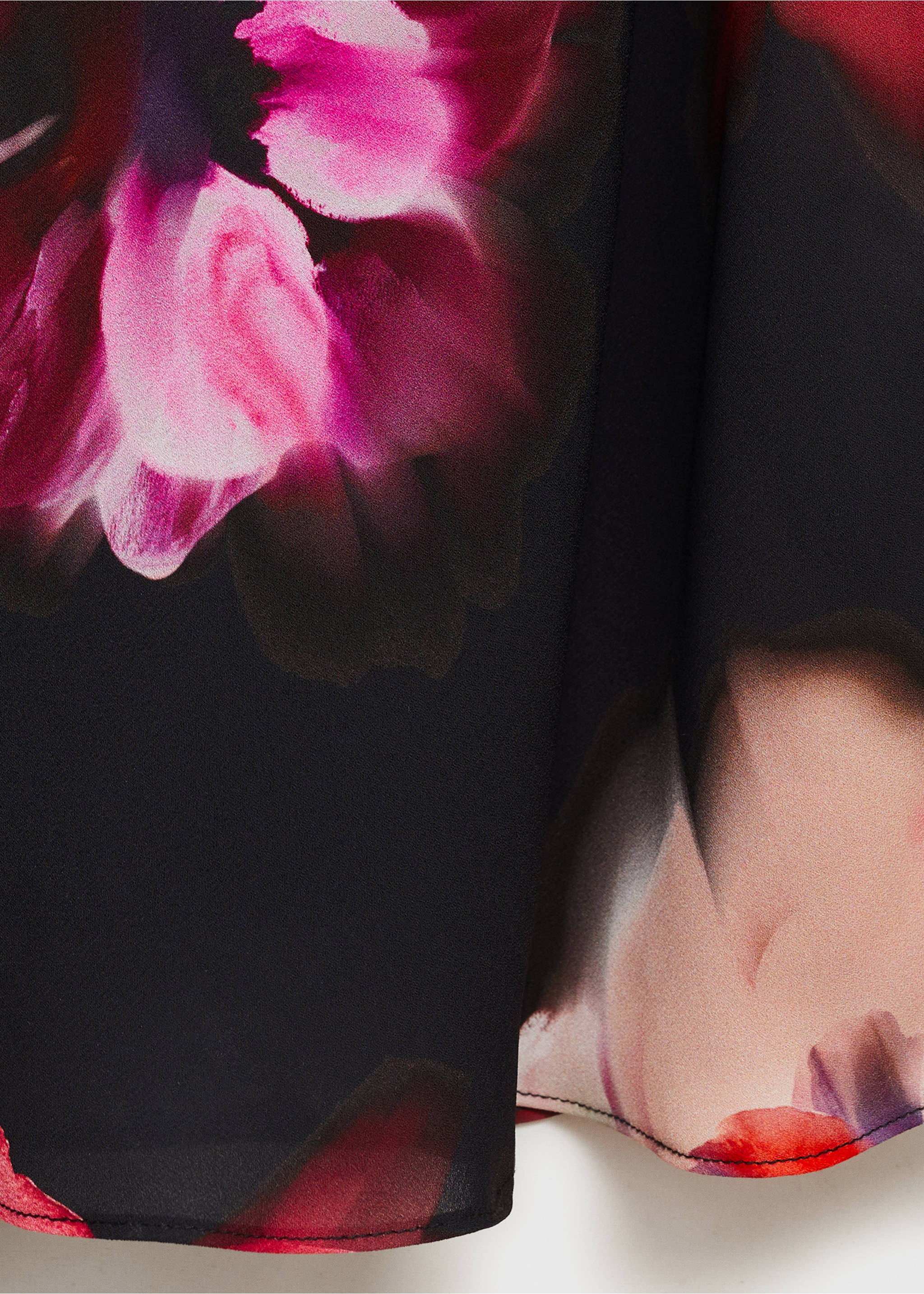 Floral-print midi-dress - Details of the article 0, Black. Ref: 87054094-00.