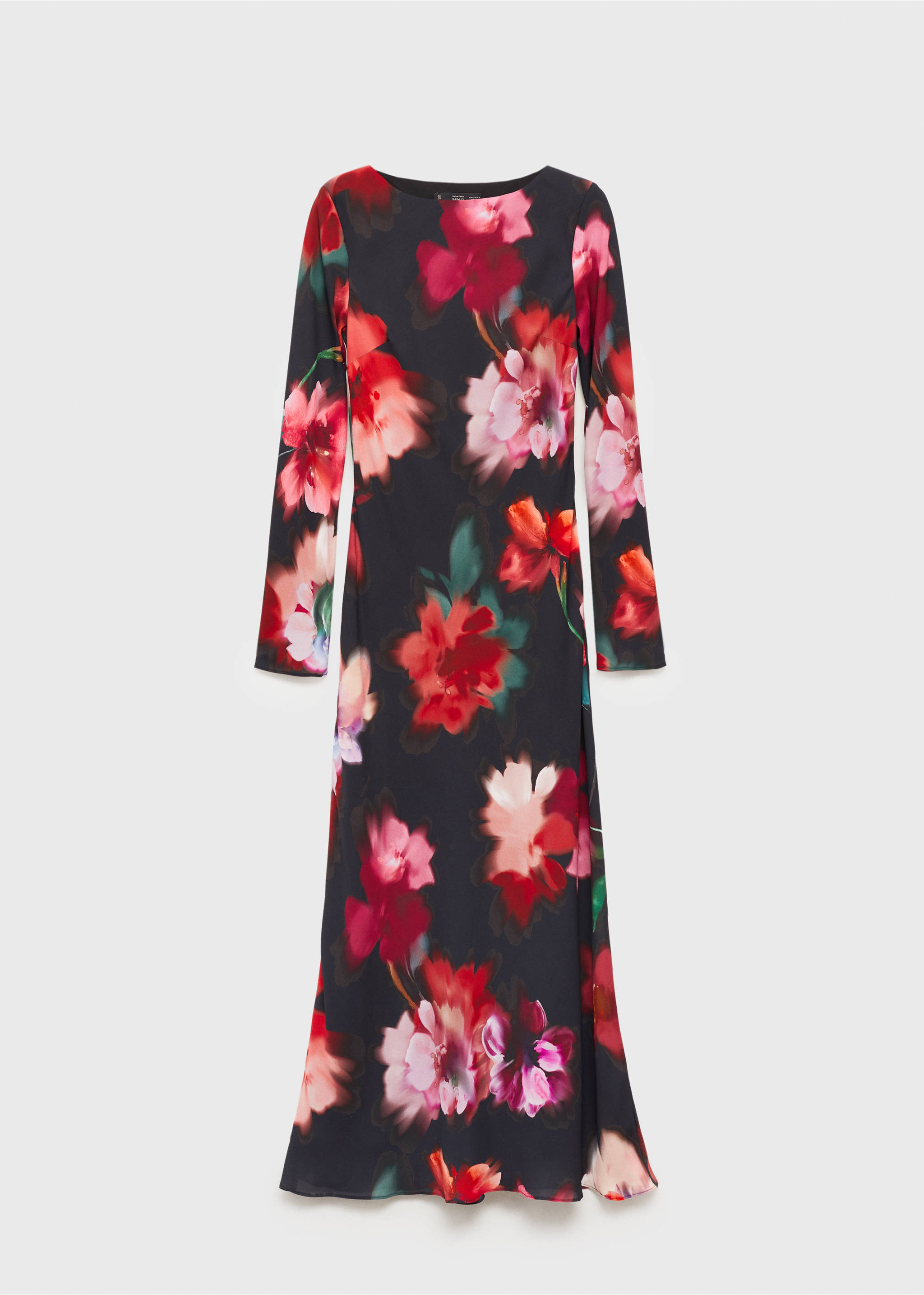 Floral-print midi-dress - Article without model, Black. Ref: 87054094-00.