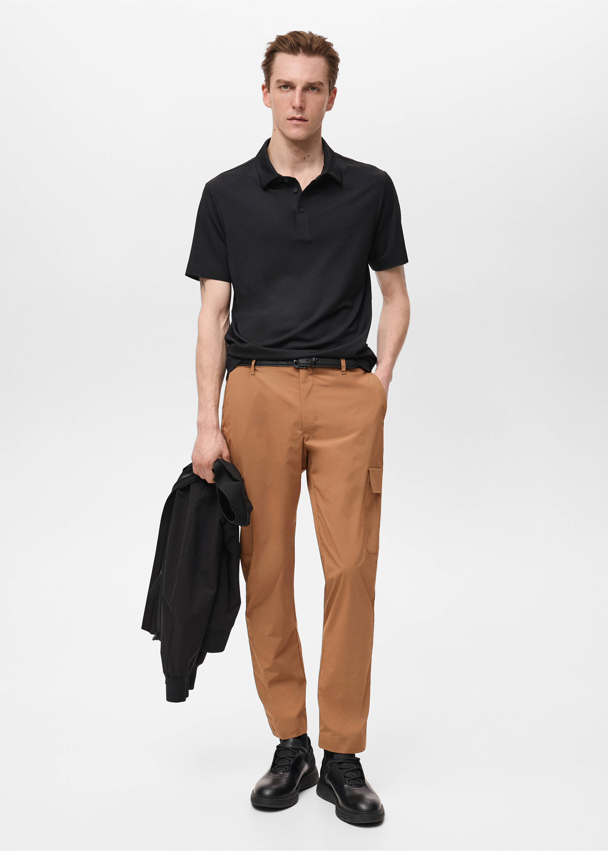 Thermoregulating comfort stretch cargo trousers - General plane, Tobacco Brown. Ref: 87054390-00.