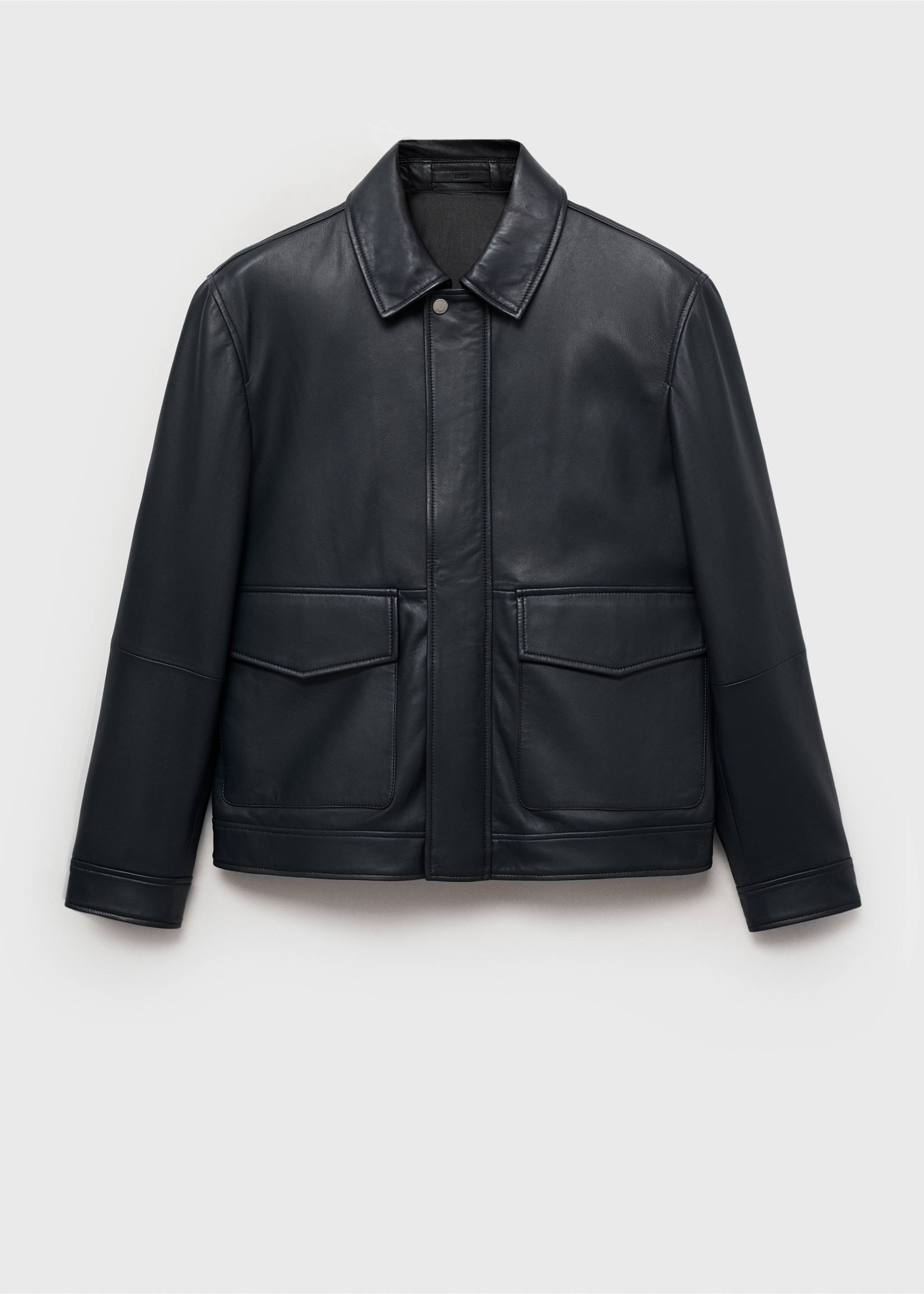 Nappa leather jacket with pockets - Article without model, Night Blue. Ref: 87054392-00.
