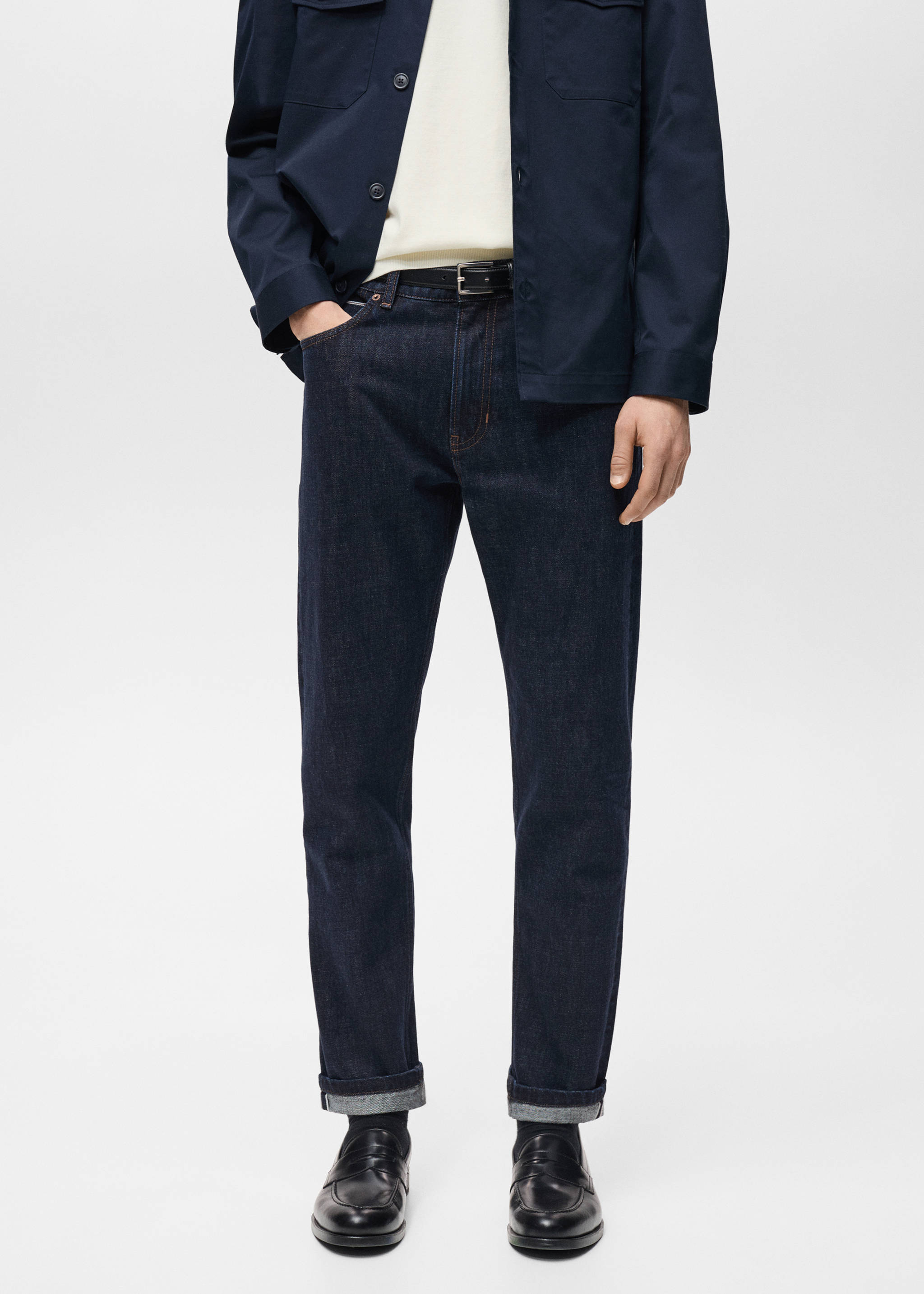 Tapered-fit selvedge jeans - Medium plane