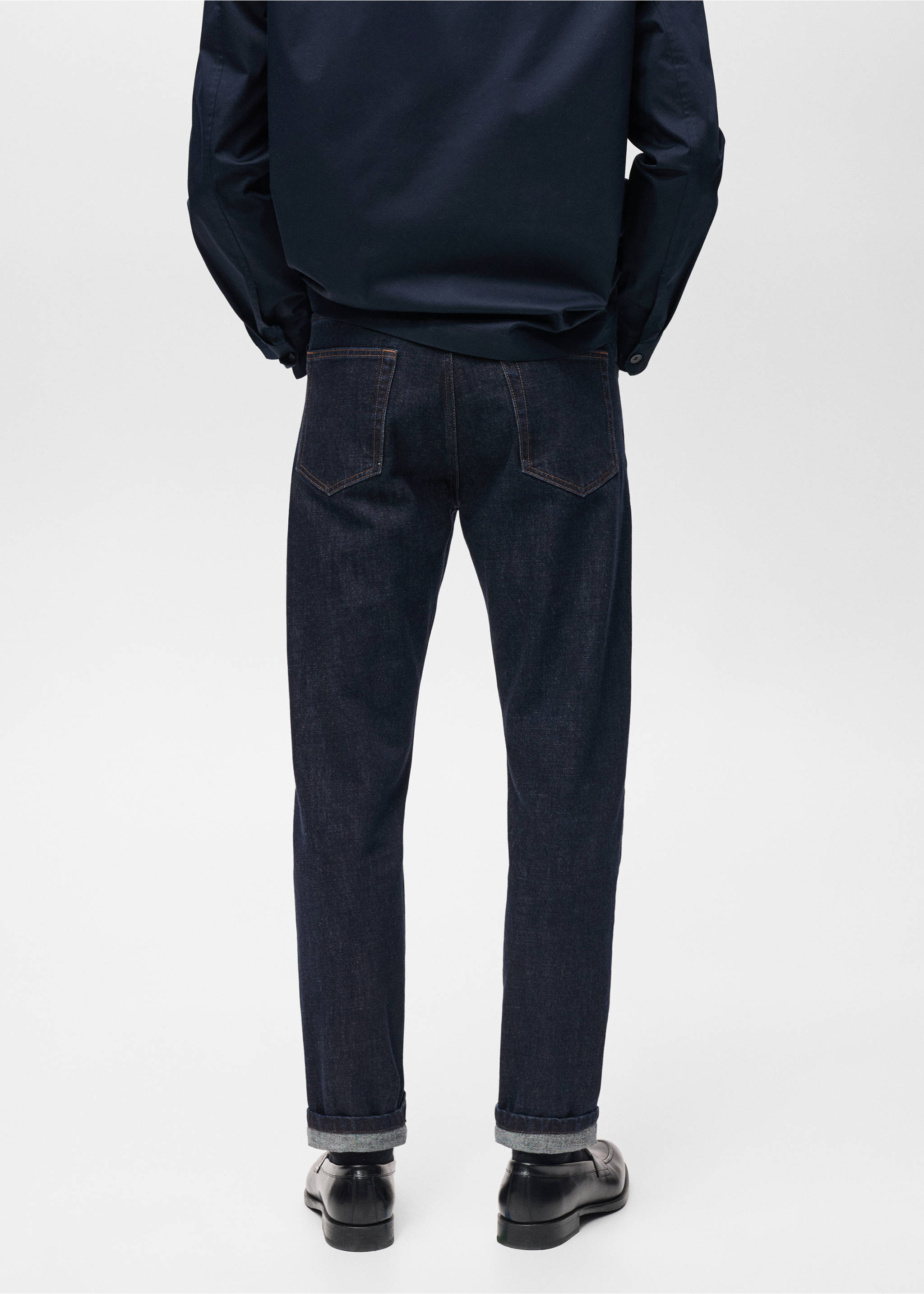 Tapered-fit selvedge jeans - Reverse of the article, Open Blue. Ref: 87054394-00.