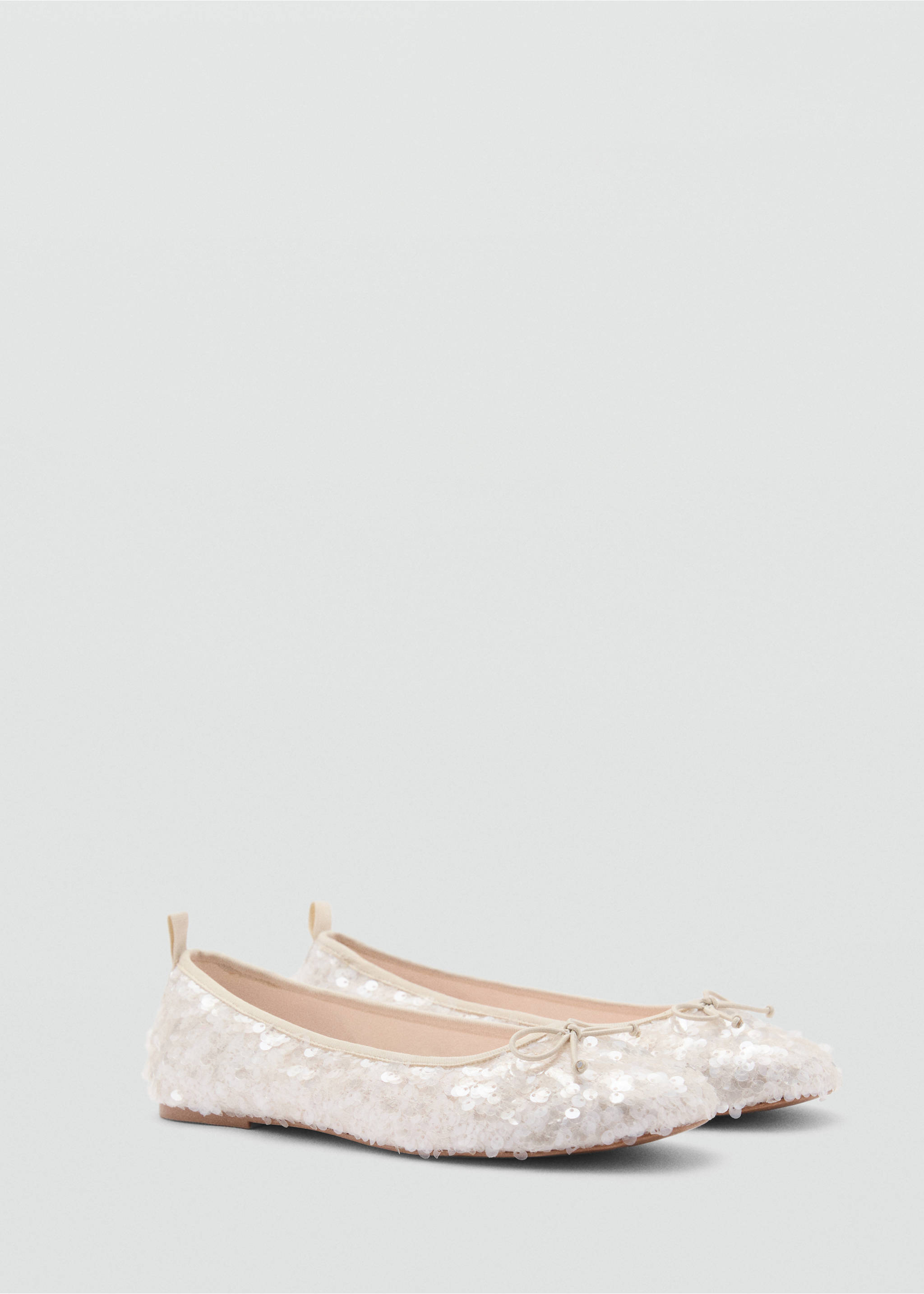 Sequined ballet flats - Medium plane, Off White. Ref: 87054396-00.