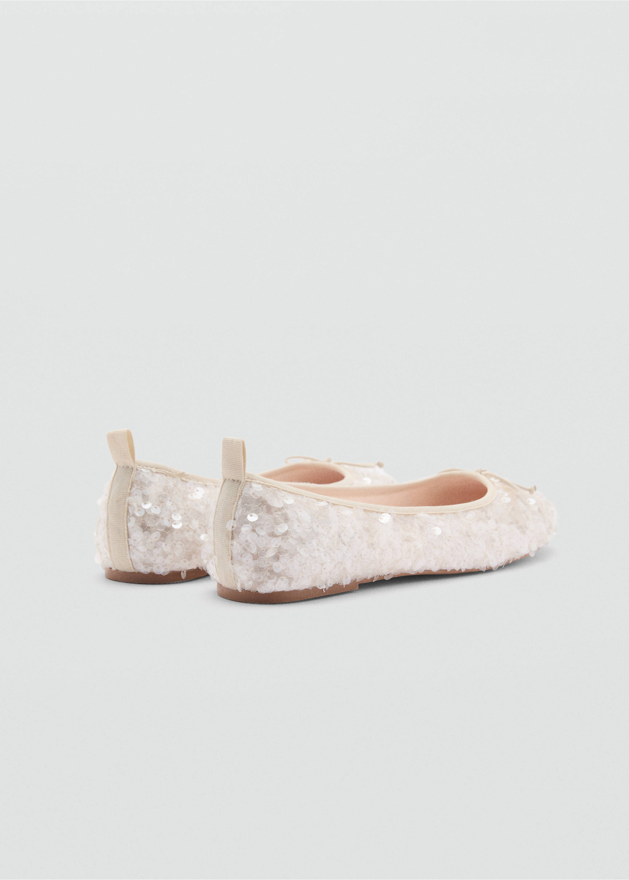 Sequined ballet flats - Details of the article 1, Off White. Ref: 87054396-00.