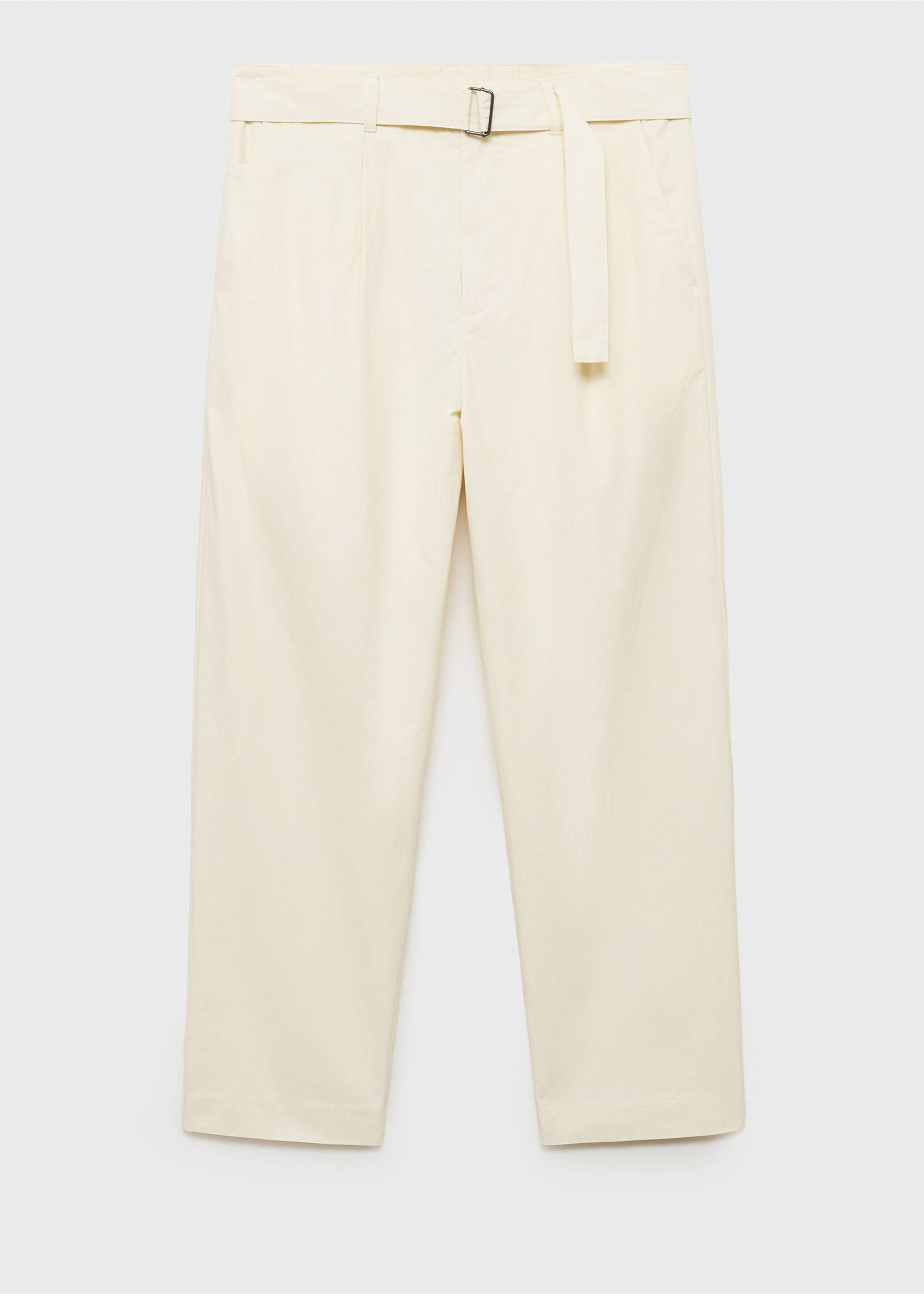 Relaxed-fit trousers with belt - Article without model, Ecru. Ref: 87054397-00.