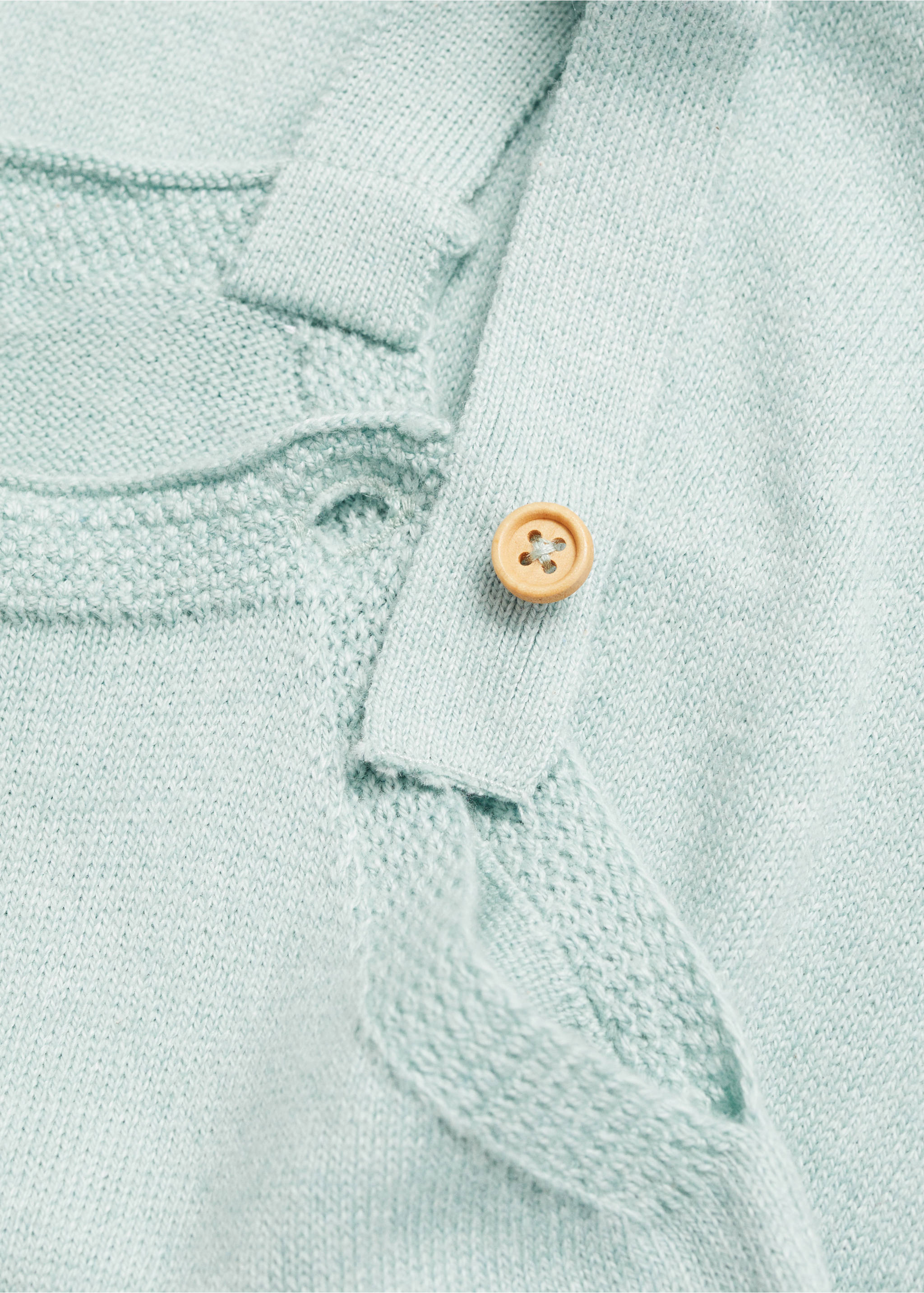 Knitted dungarees - Details of the article 8, Aqua Green. Ref: 87054398-00.