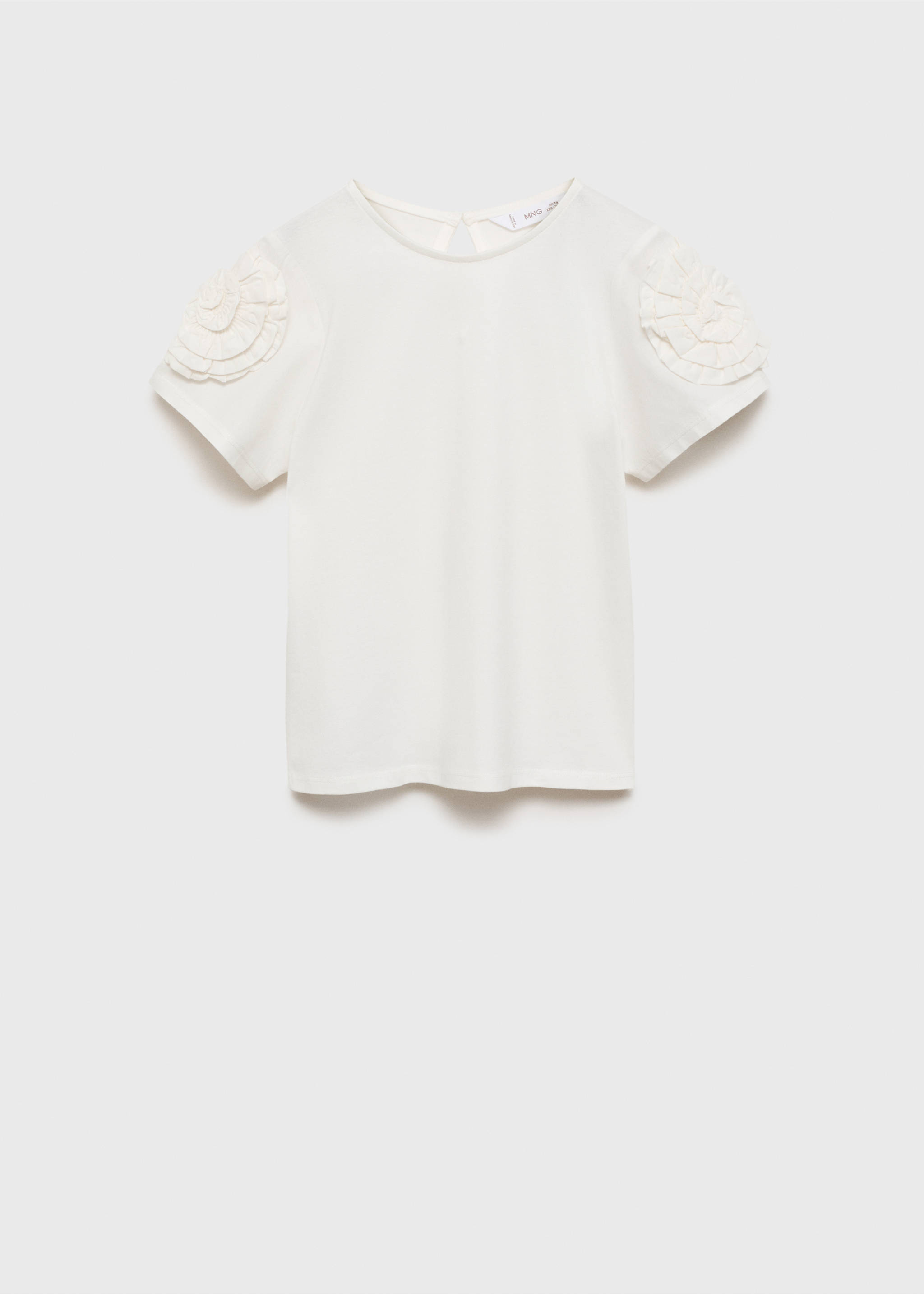 Embossed detail printed t-shirt - Article without model, Off White. Ref: 87054401-00.