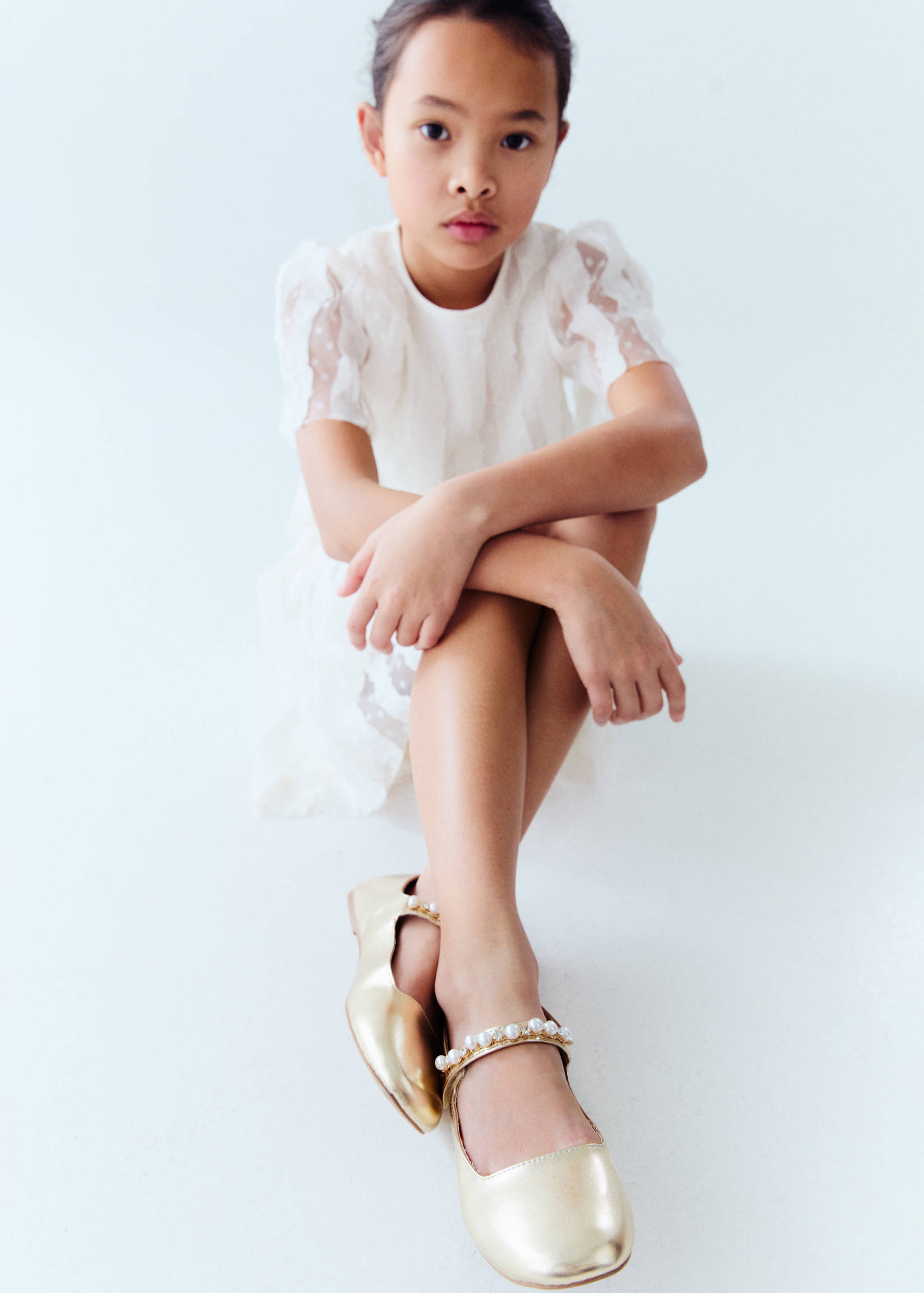 Metallisierte Ballerinas mit Perlenverzierung - Detail des Artikels 5