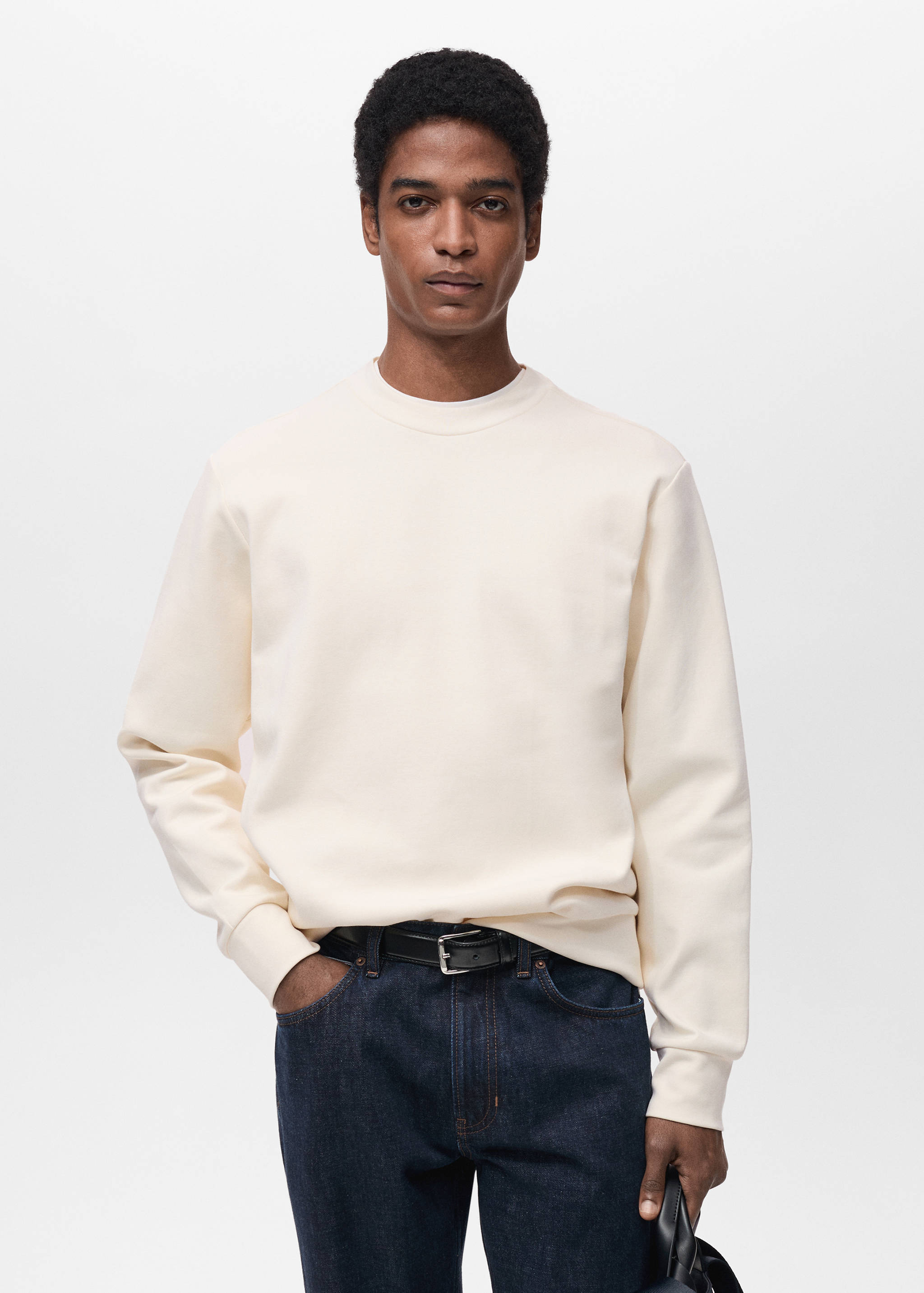 Regular-fit cotton sweatshirt - Medium plane