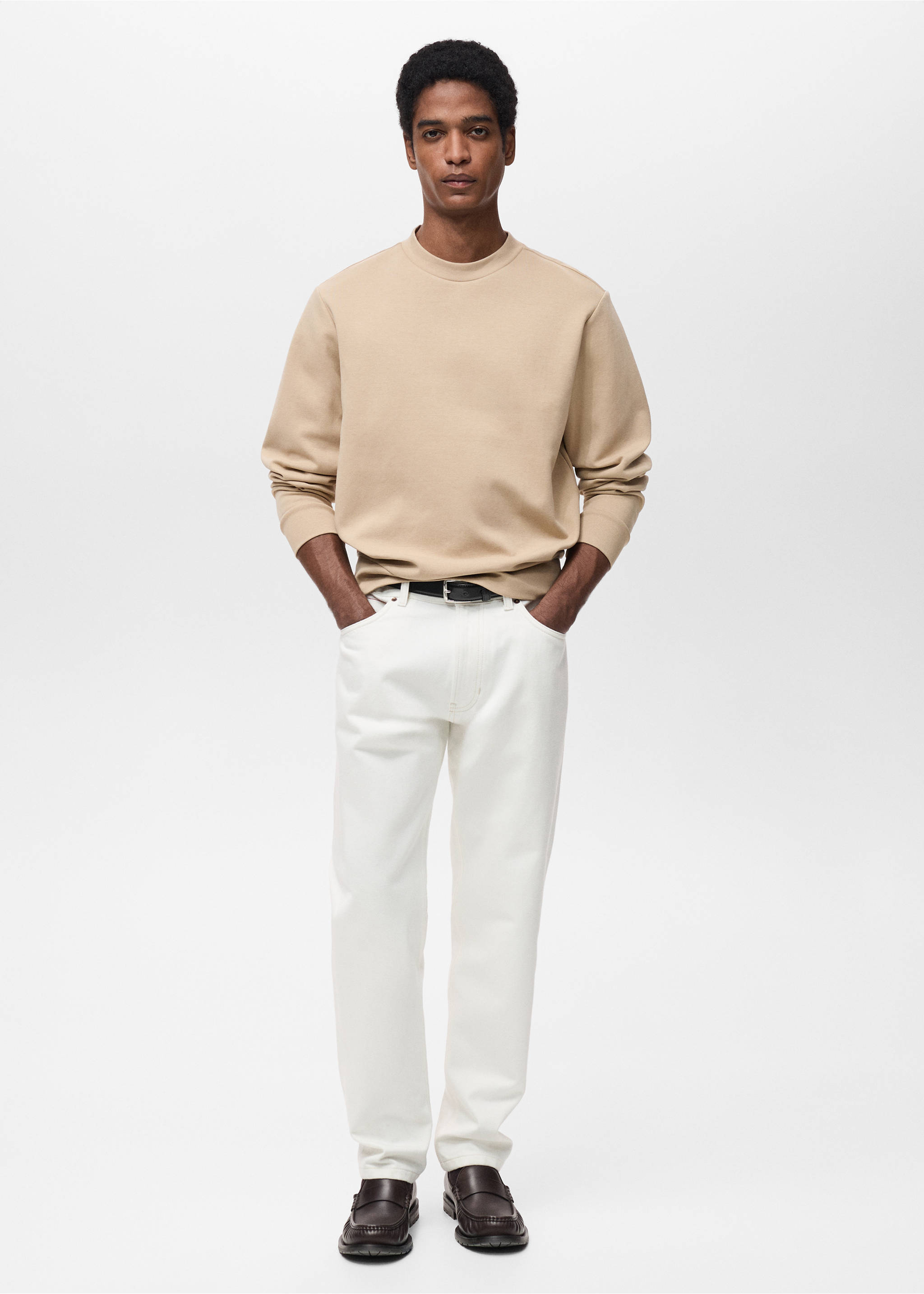 Bluza bawełniana regular fit - Plan ogólny, Średni Brązowy. Ref: 87054409-00.