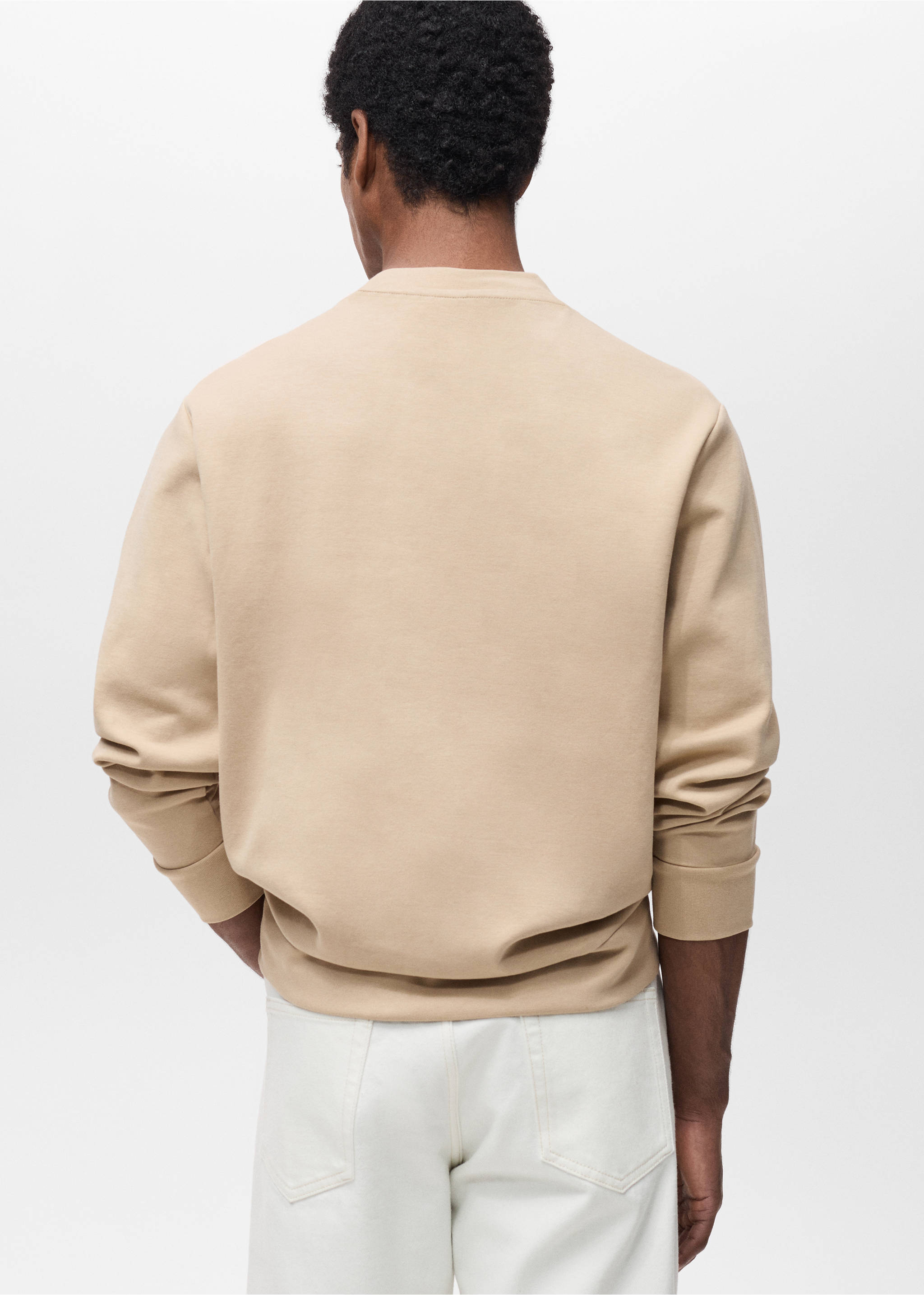 Bluza bawełniana regular fit - Tylna strona artykułu, Średni Brązowy. Ref: 87054409-00.