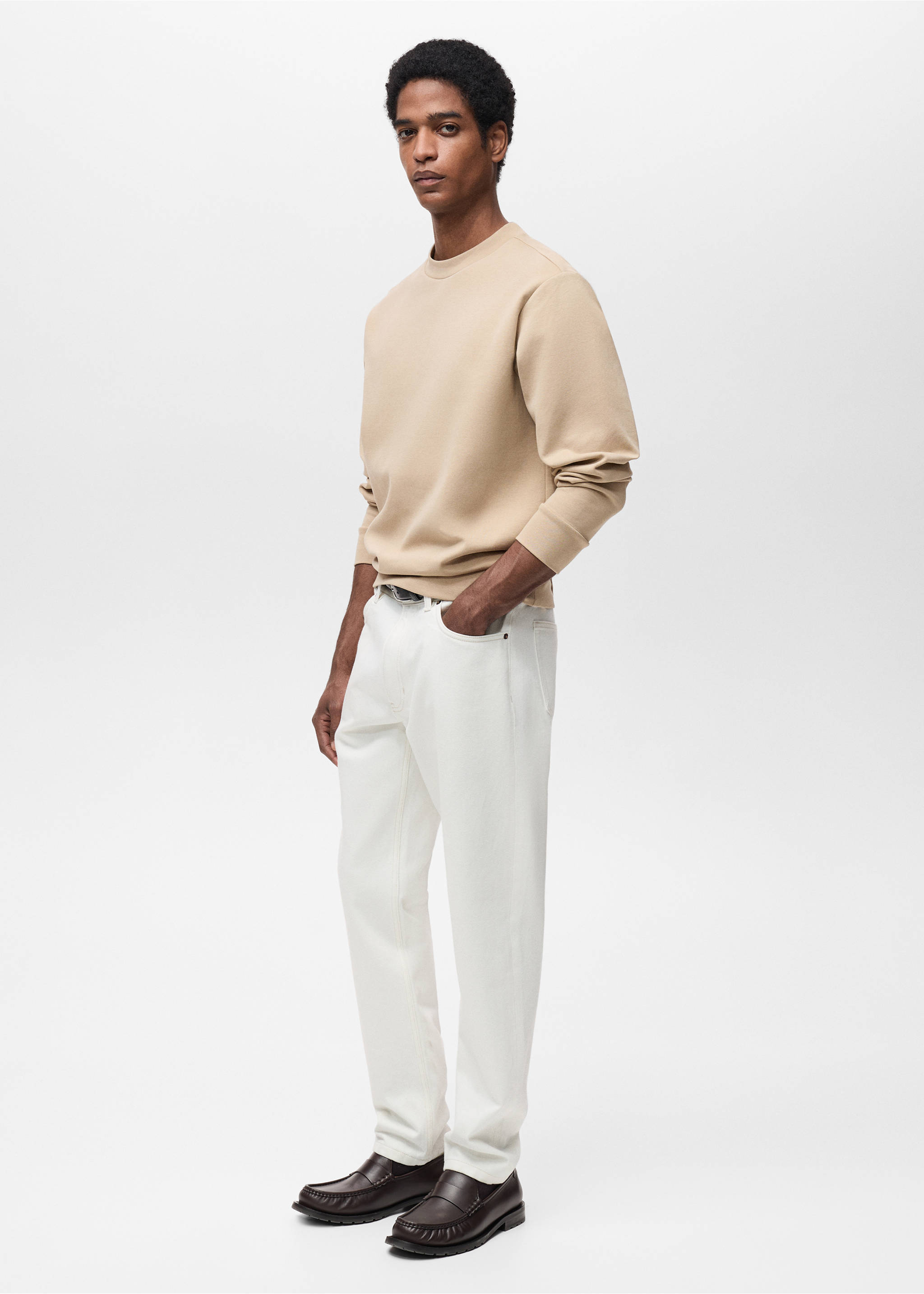 Bluza bawełniana regular fit - Szczegóły artykułu 2, Średni Brązowy. Ref: 87054409-00.