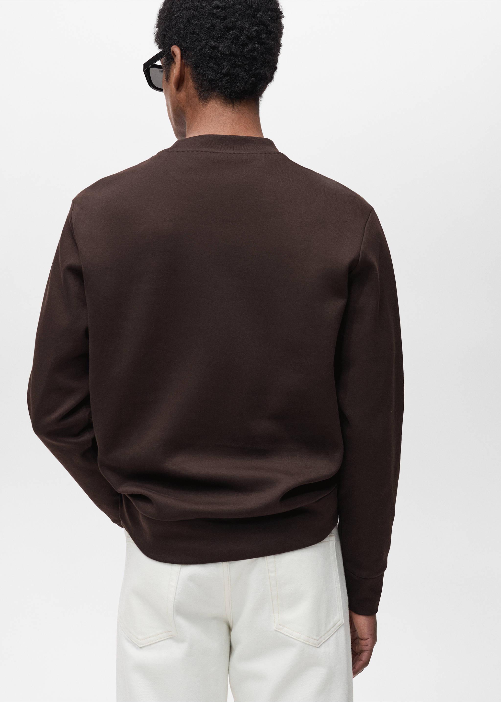 Sweat-shirt coton regular-fit - Verso de l’article, Chocolat. Ref: 87054409-00.