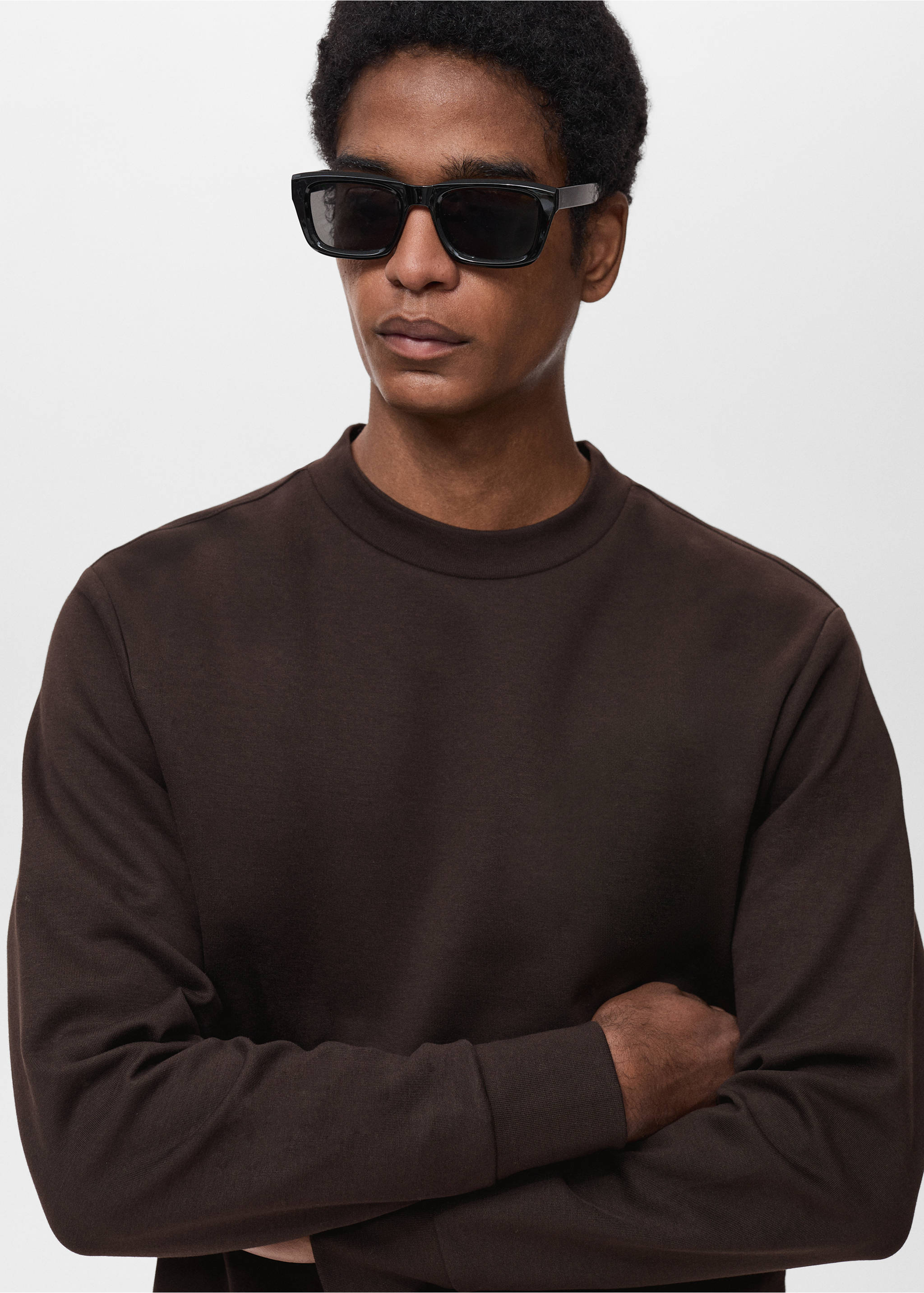 Sweat-shirt coton regular-fit - Détail de l'article 1, Chocolat. Ref: 87054409-00.