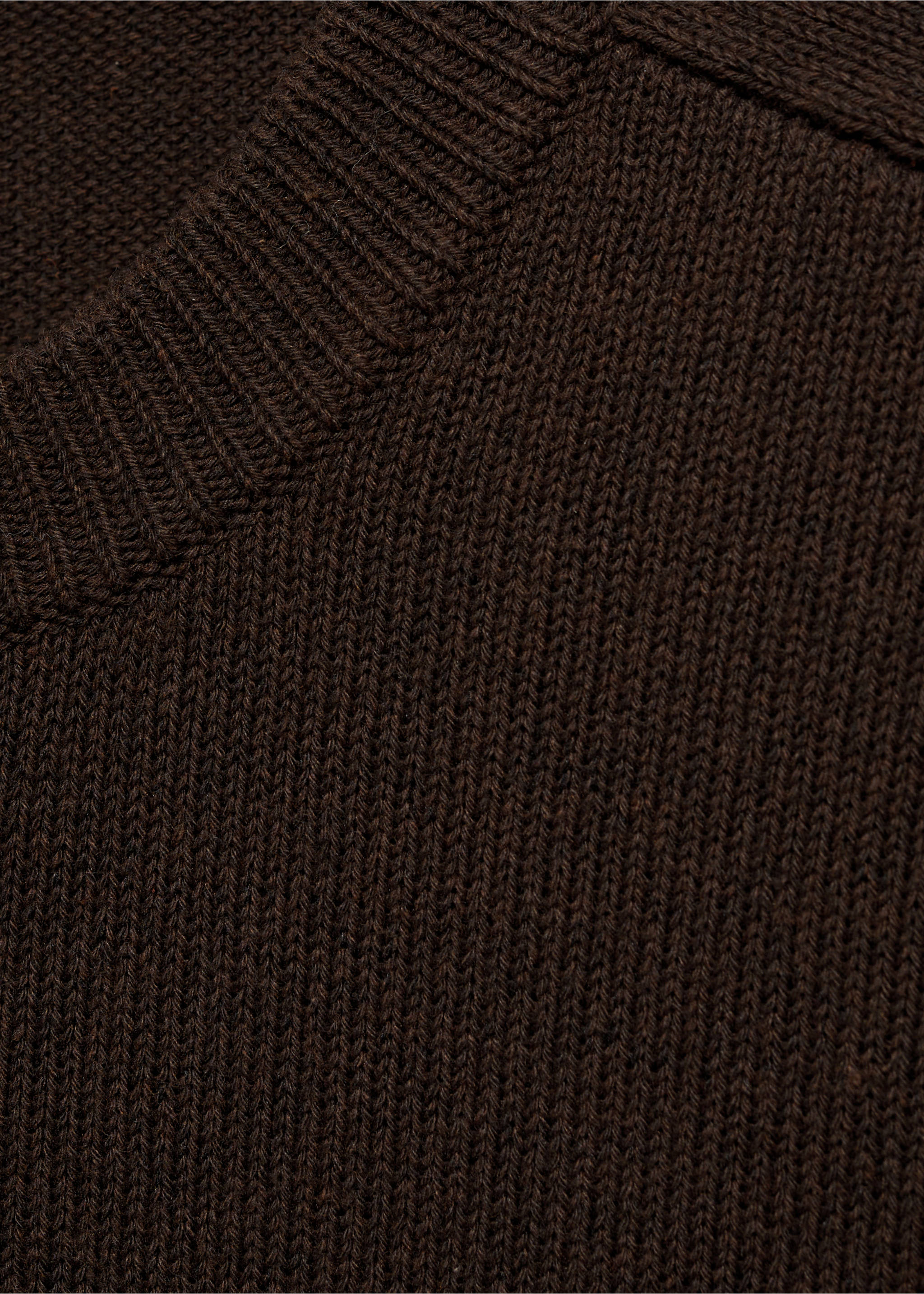 Knitted cotton sweater - Details of the article 8, Chocolate. Ref: 87054410-00.