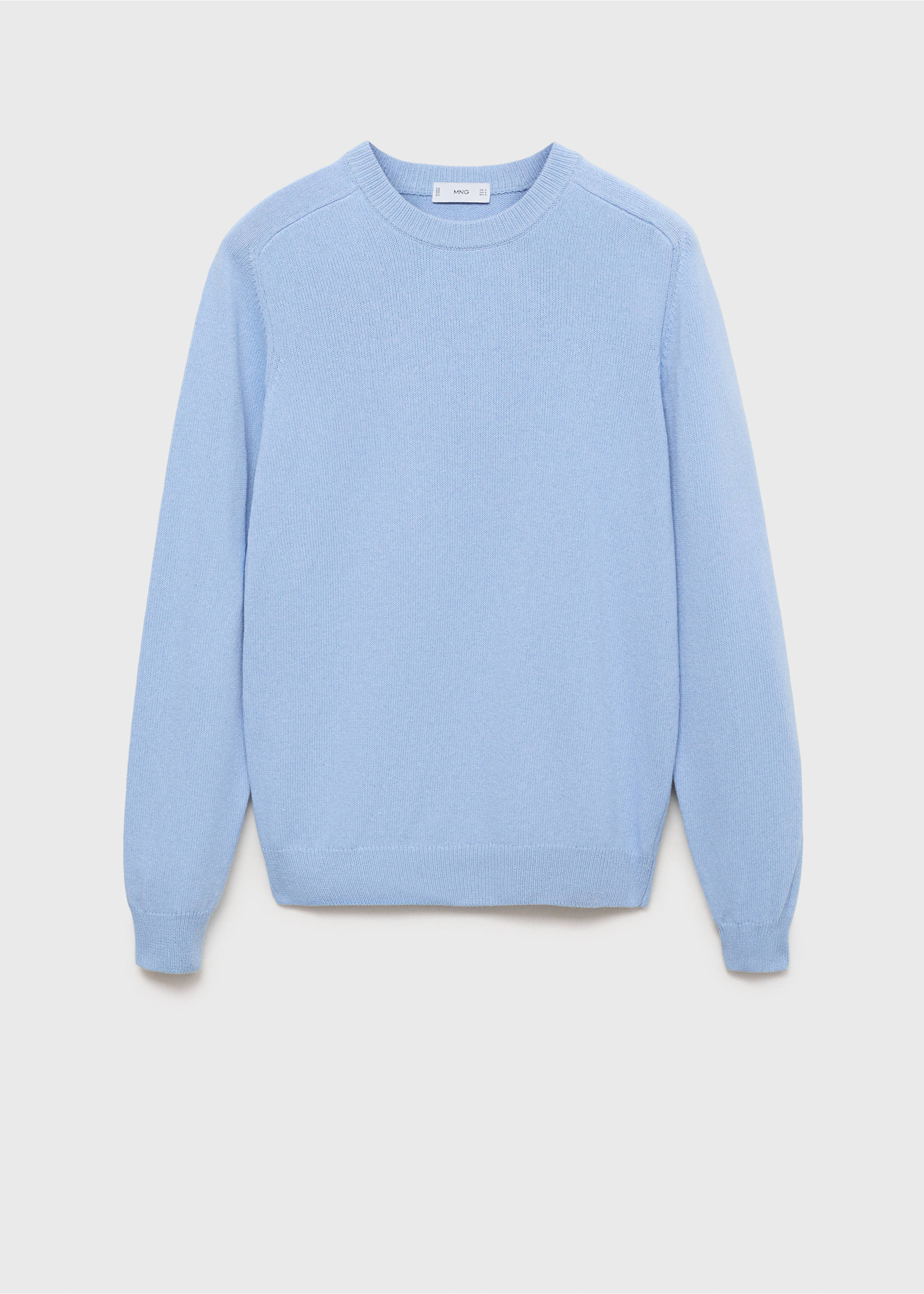 Knitted cotton sweater - Article without model, Sky Blue. Ref: 87054410-00.