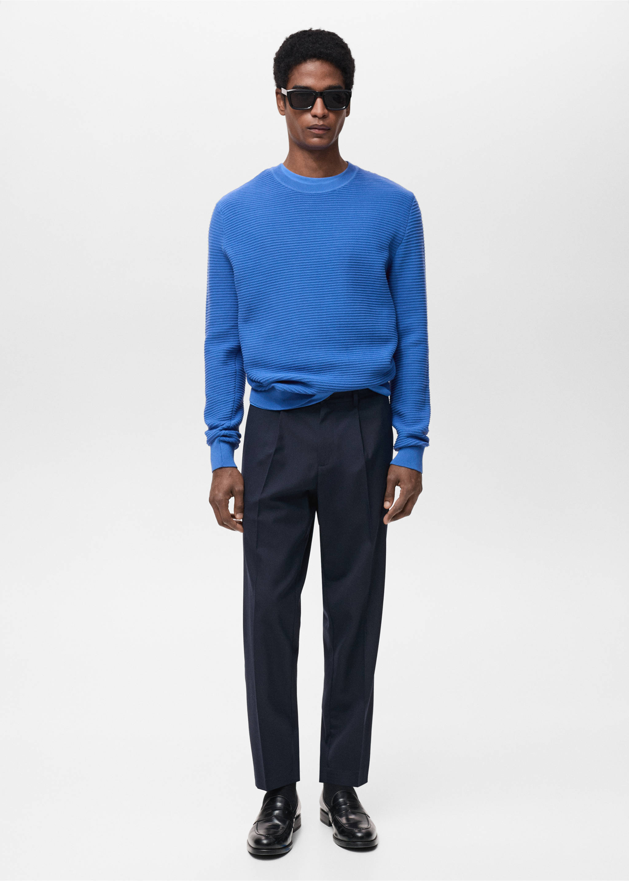 Jersey 100% algodón trenzado - Plano general, Azul porcelana. Ref: 87054411-00.