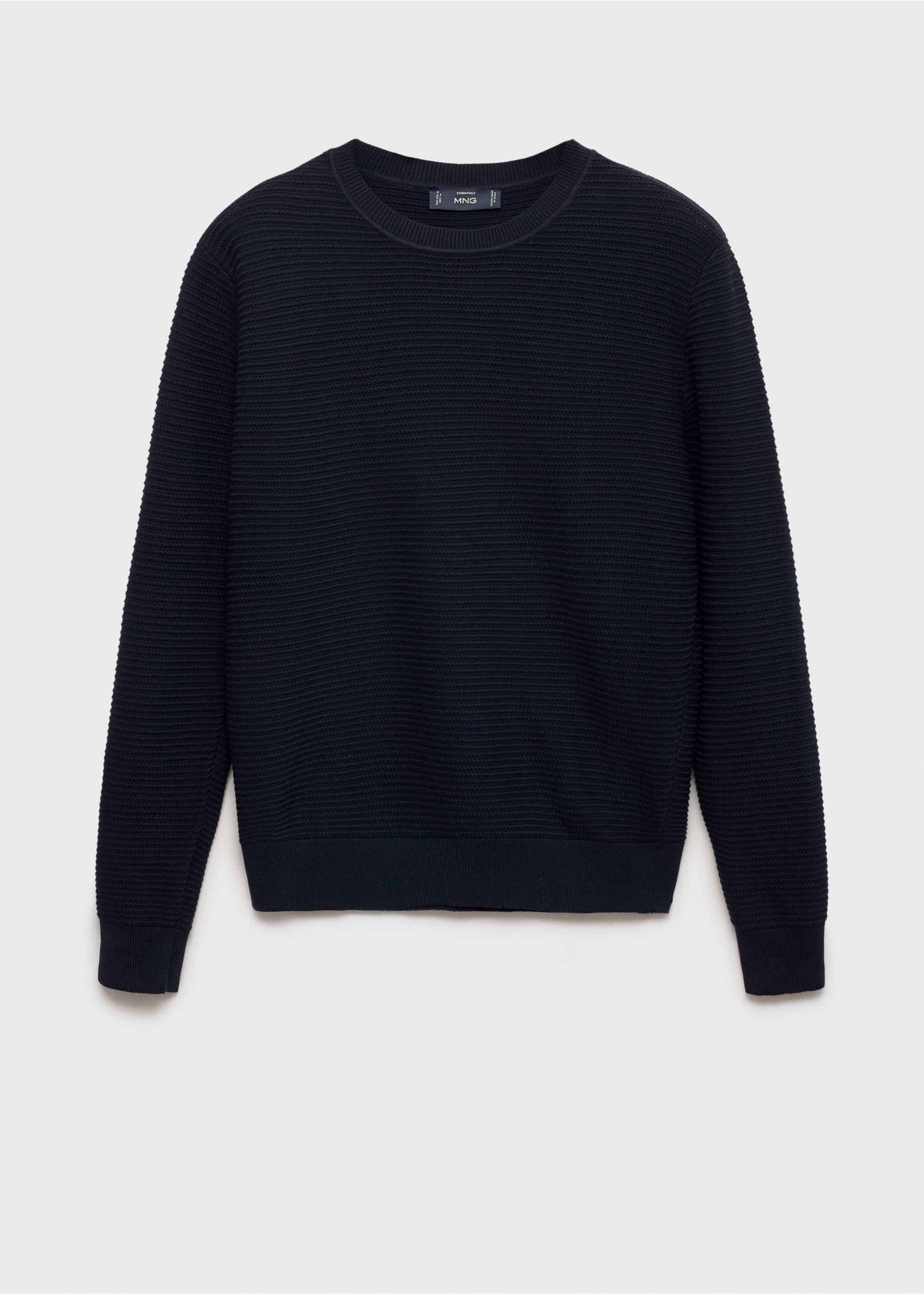 Flätad tröja i 100% bomull - Artikel utan modell, Nattblå. Ref: 87054411-00.