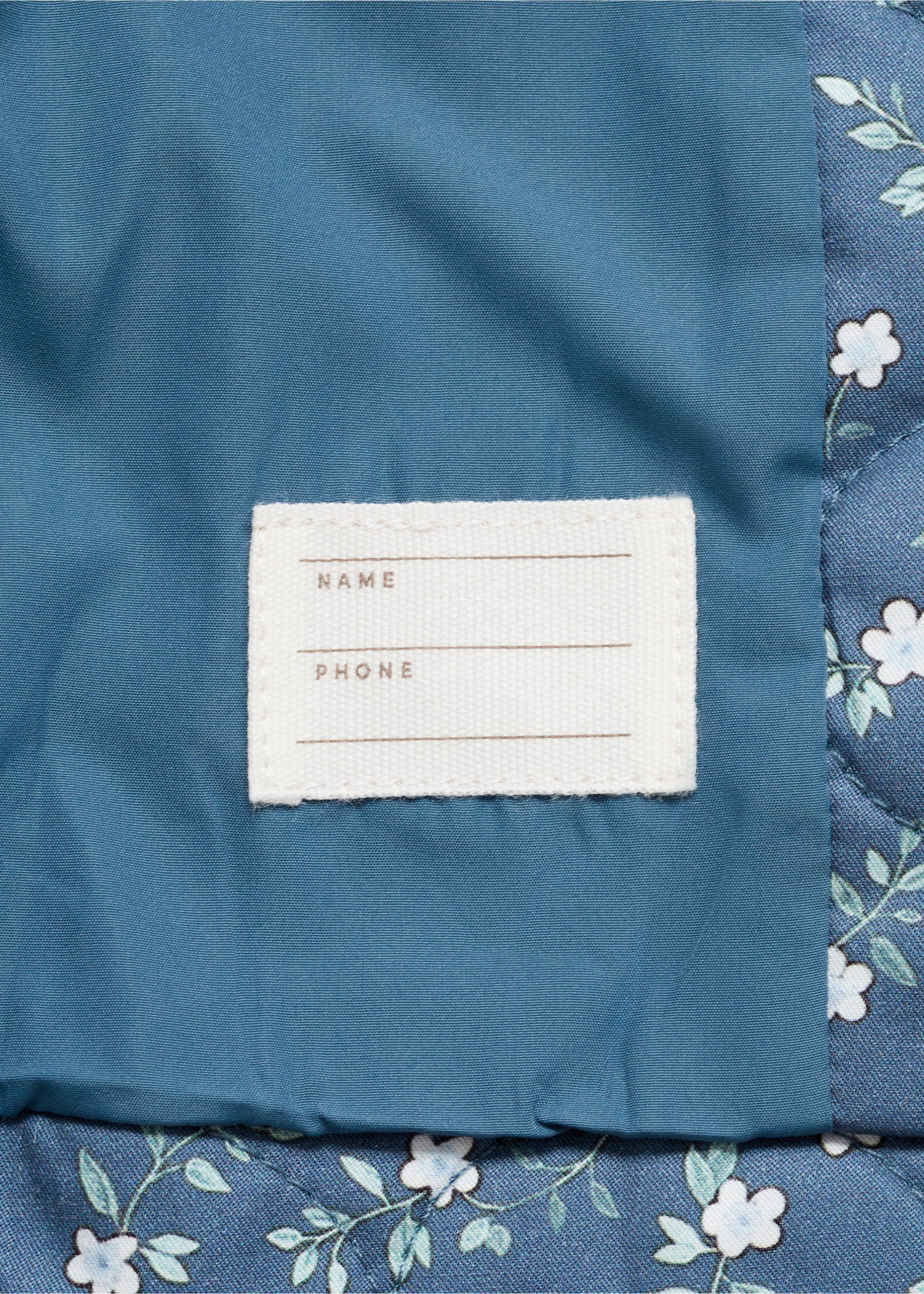 Anorac embuatat estampat floral - Detall de l'article 0, Blau marí fosc. Ref: 87054414-00.