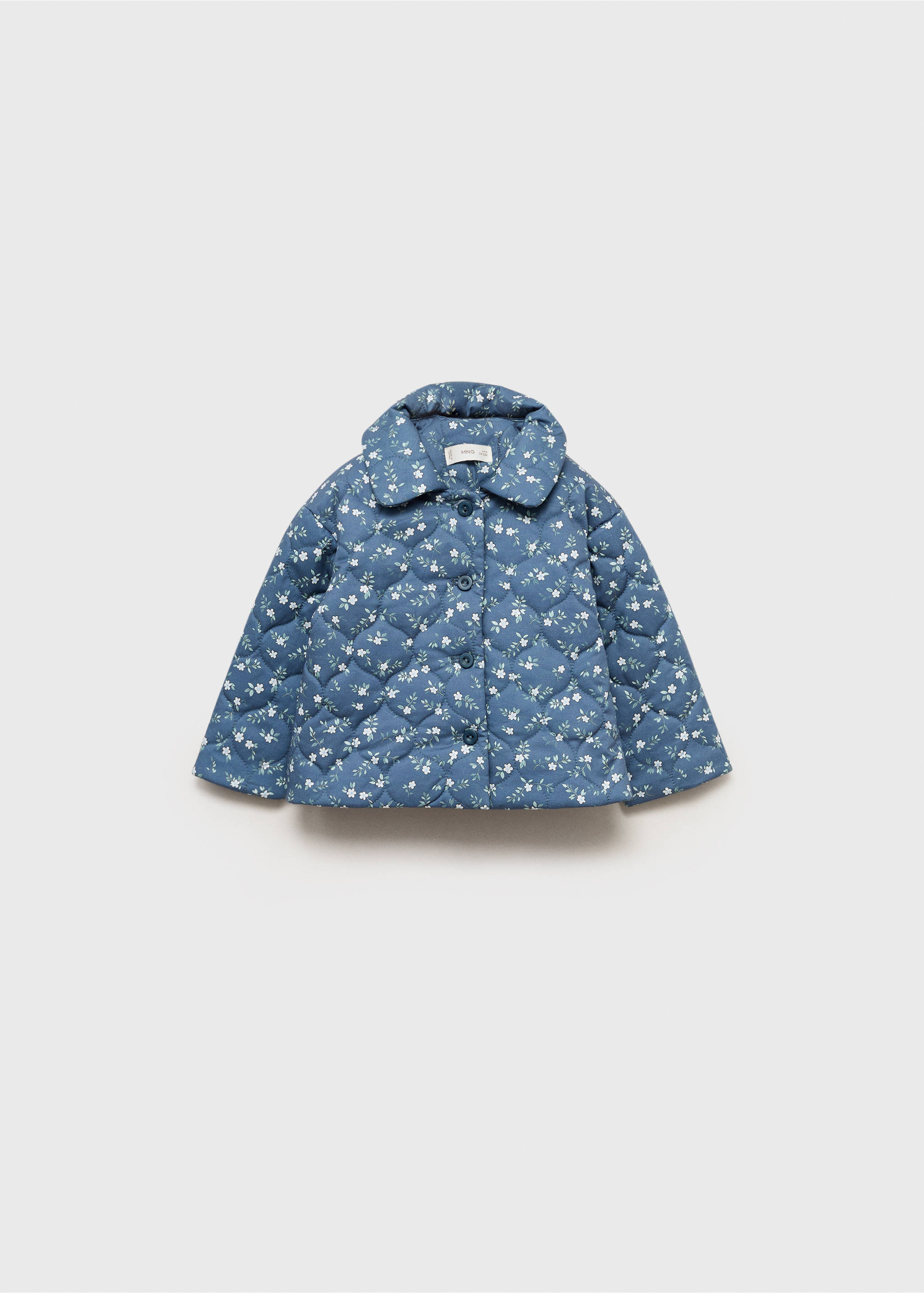 Flowers print quilted anorak - Article without model, Dark Navy. Ref: 87054414-00.