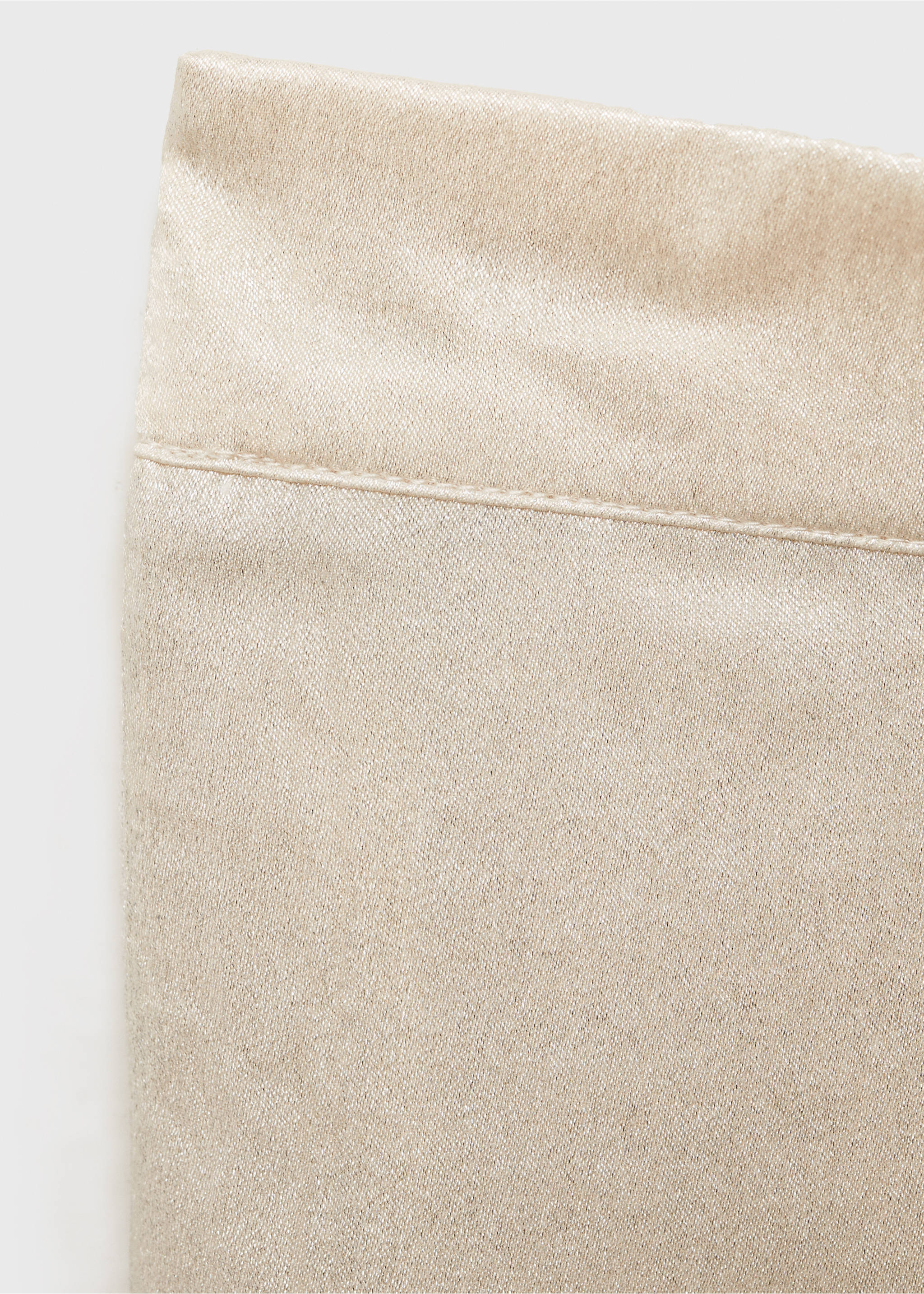 Metallic straight-fit trousers - Details of the article 8, Beige. Ref: 87054417-00.