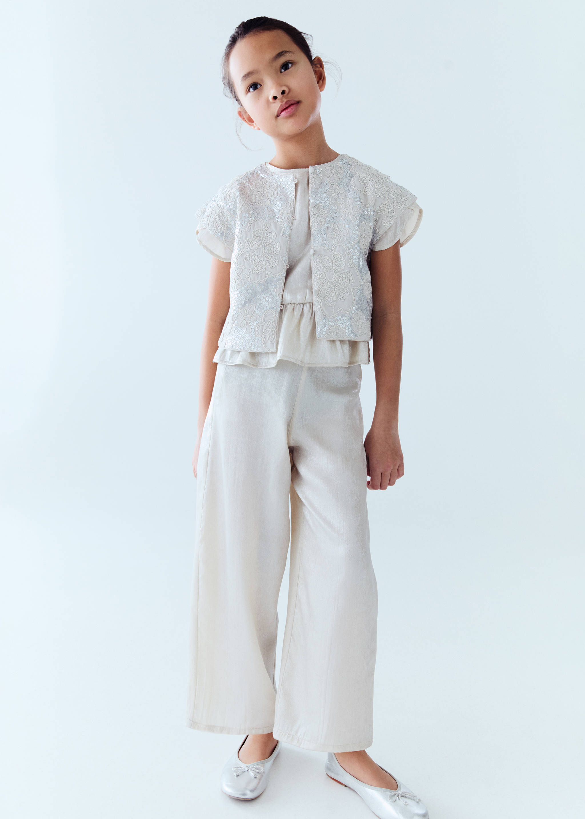 Metallic straight-fit trousers - Details of the article 5