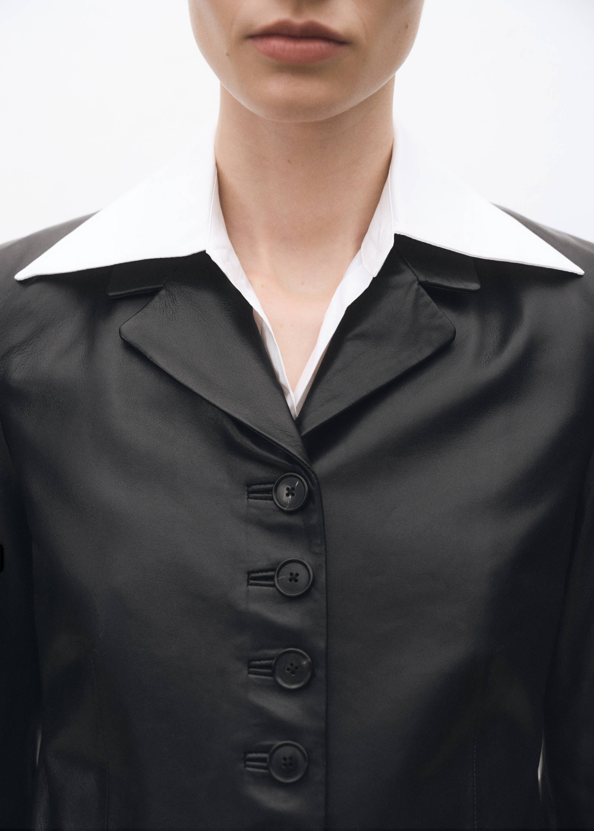 Blazer pelle bottoni - Piano medio