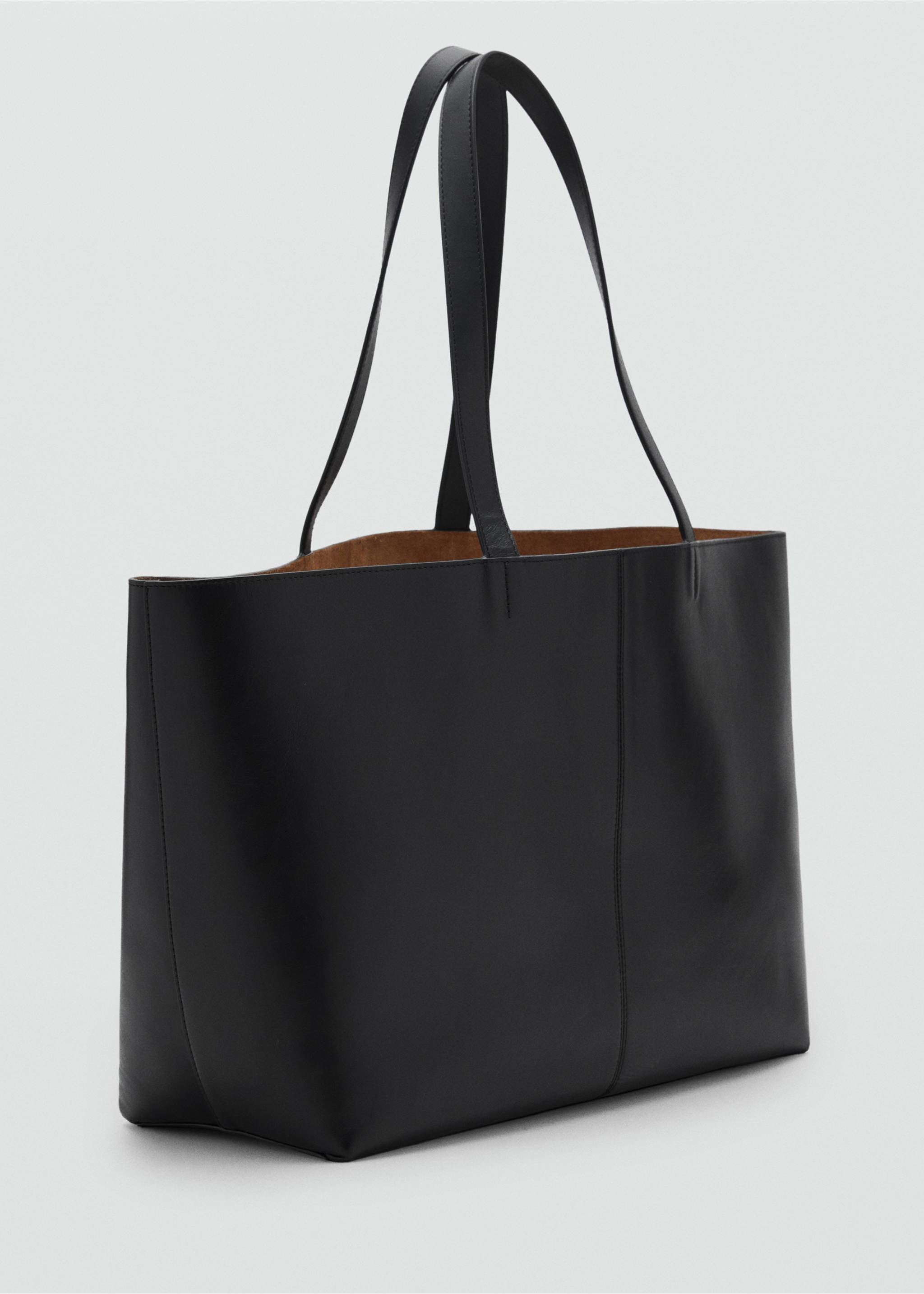 Bolso shopper grande piel - Plano medio, Negro. Ref: 87054419-00.
