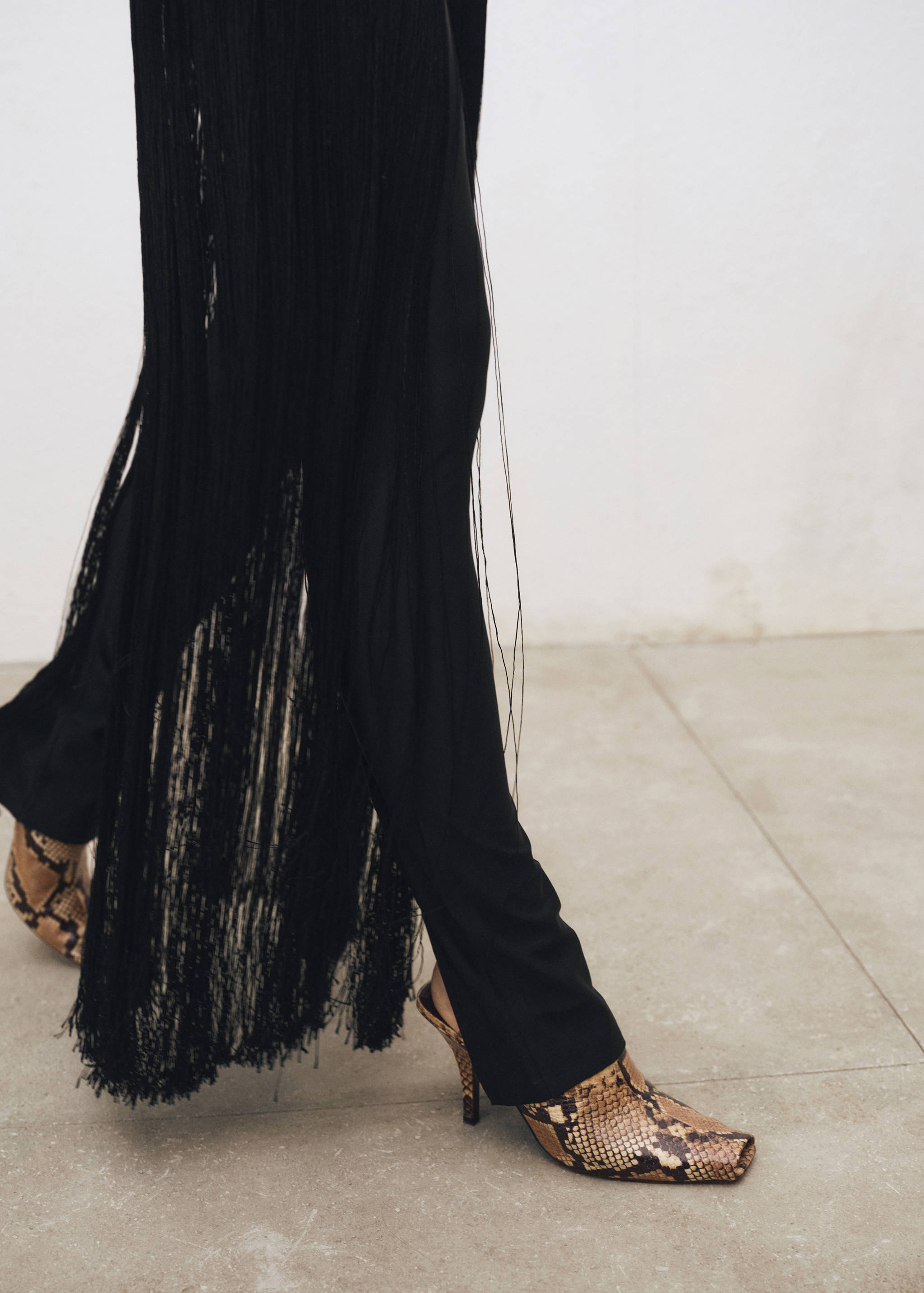 Leren slingback hakschoenen met animal print - Overzichtstekening