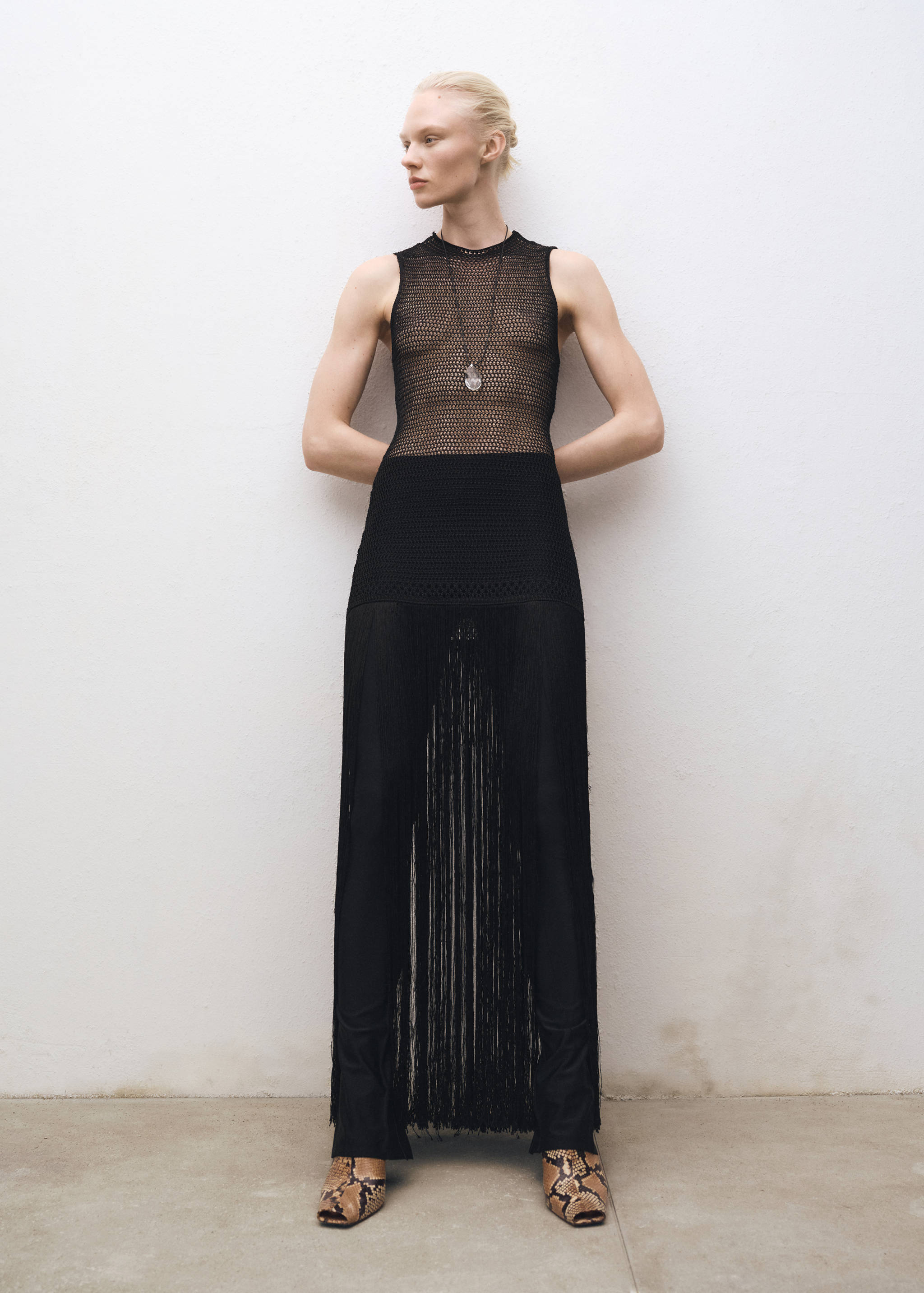 Leren slingback hakschoenen met animal print - Detail van het artikel 9