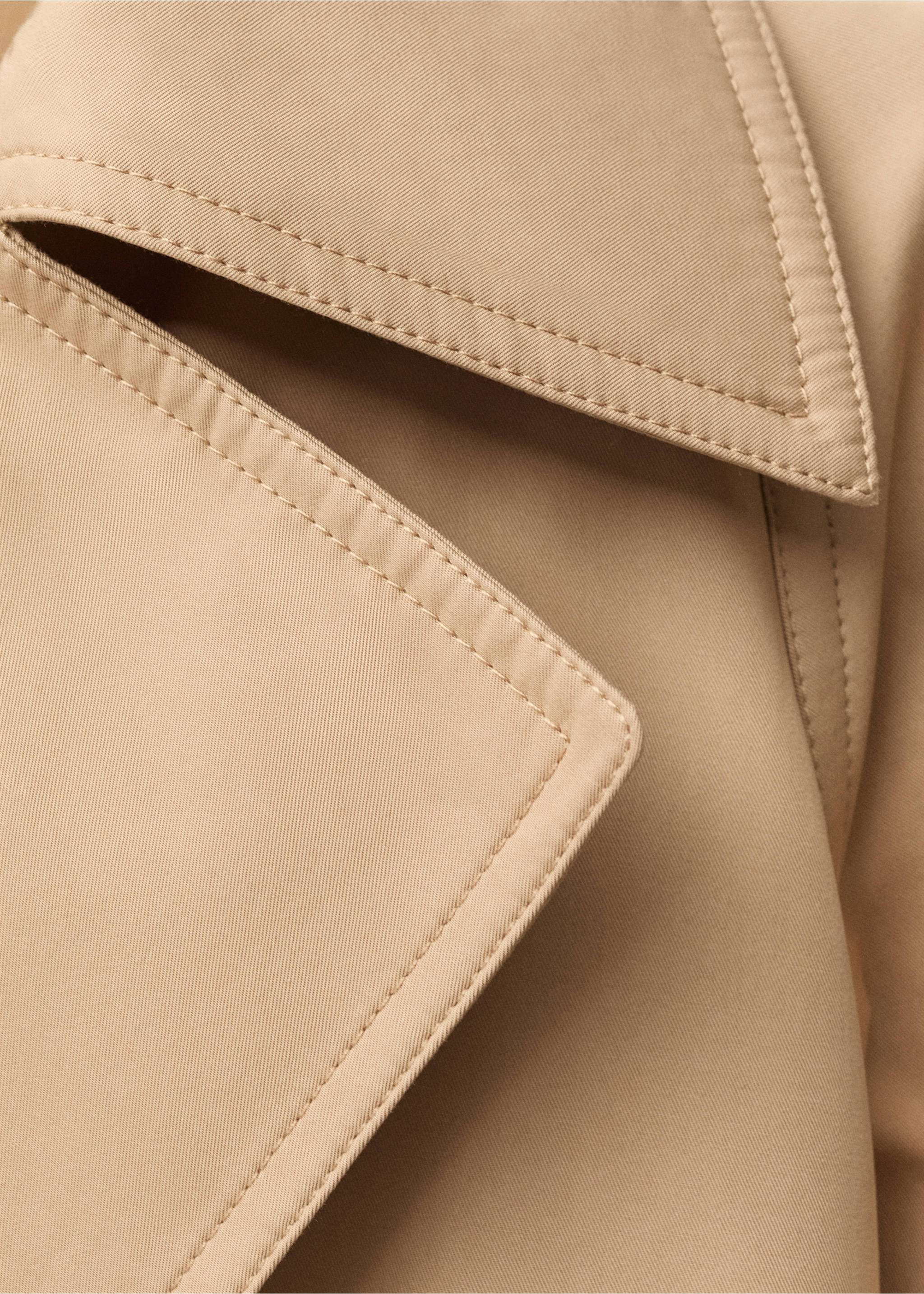 Langer Oversized-Trenchcoat aus Baumwolle - Detail des Artikels 8, Beige. Ref: 87054424-00.