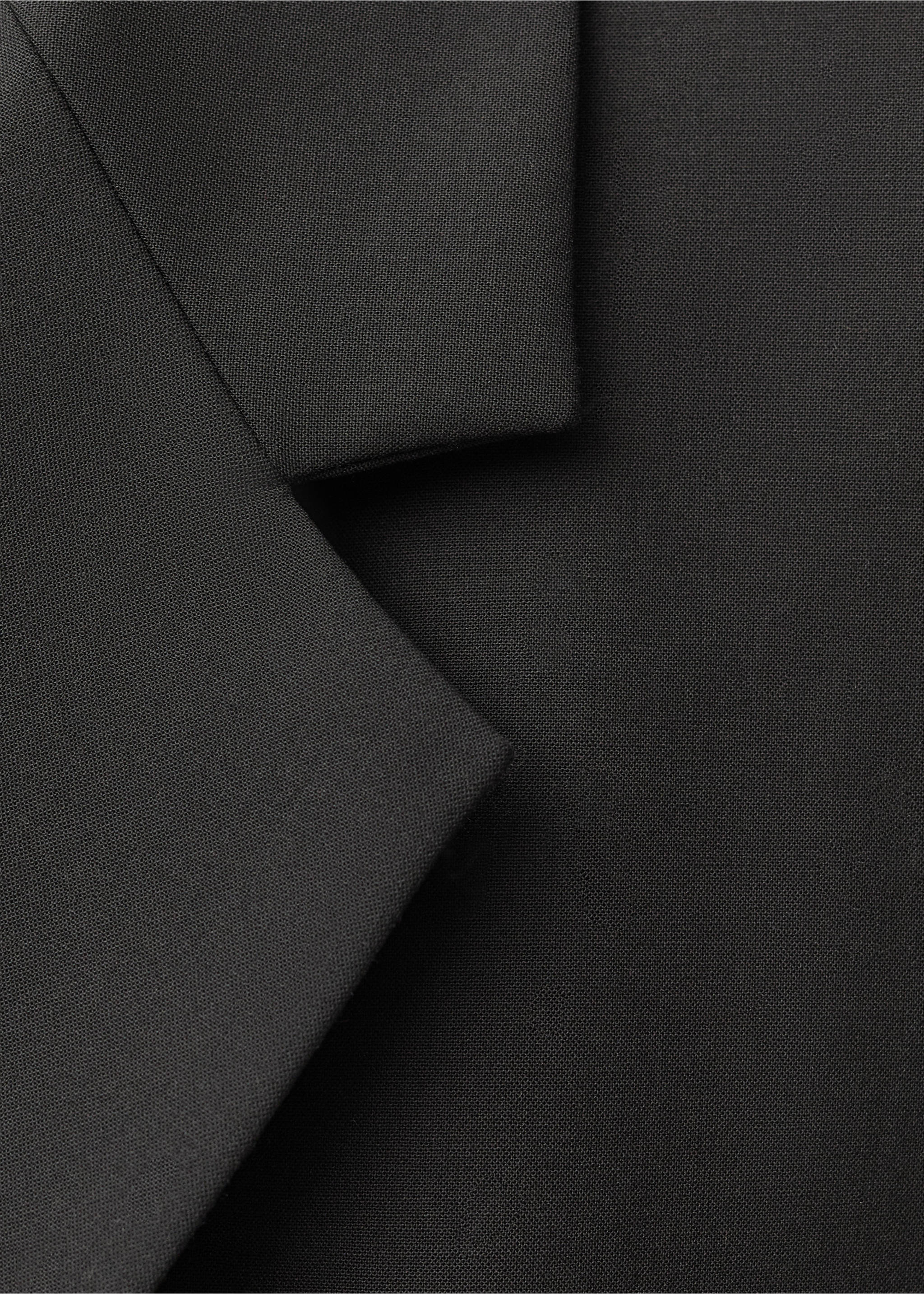 Wool-blend vest with lapels - Details of the article 8, Black. Ref: 87054426-00.