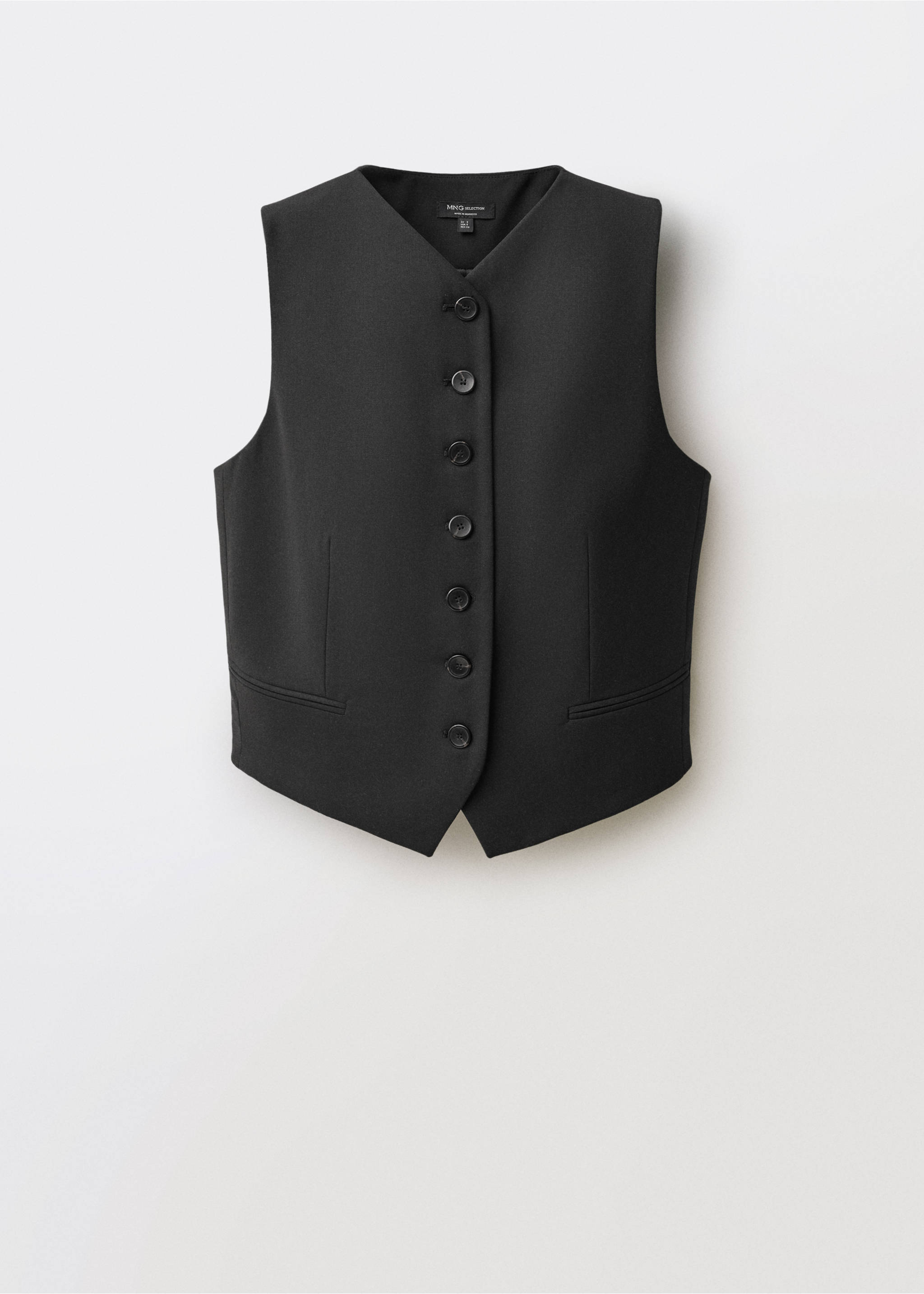Wool-blend suit waistcoat - Article without model, Black. Ref: 87054427-00.