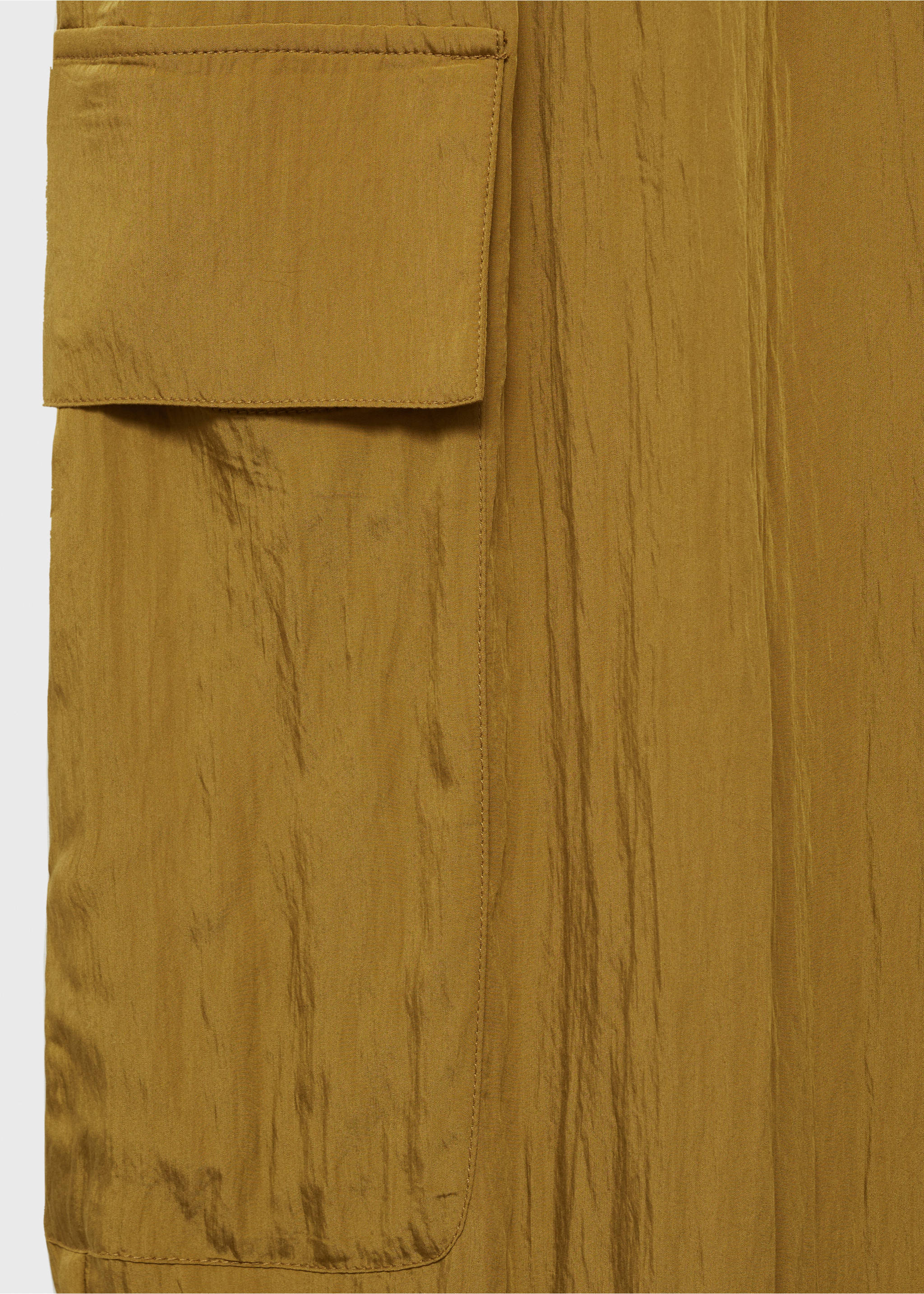Textured cargo trousers - Details of the article 8, Olive Green. Ref: 87054778-00.