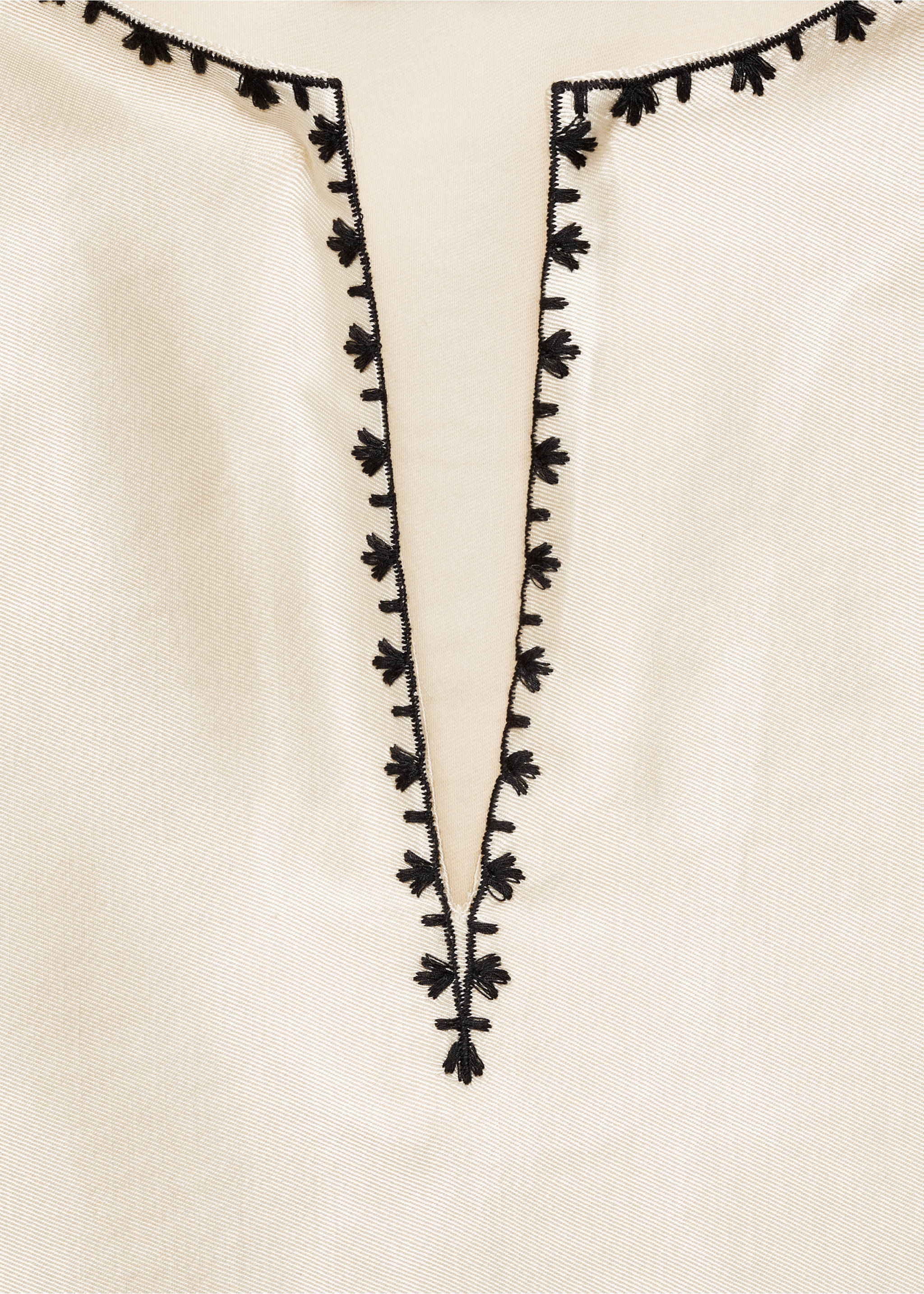 Satinierter Bluse mit Stickerei - Detail des Artikels 8, Ecru. Ref: 87054779-00.