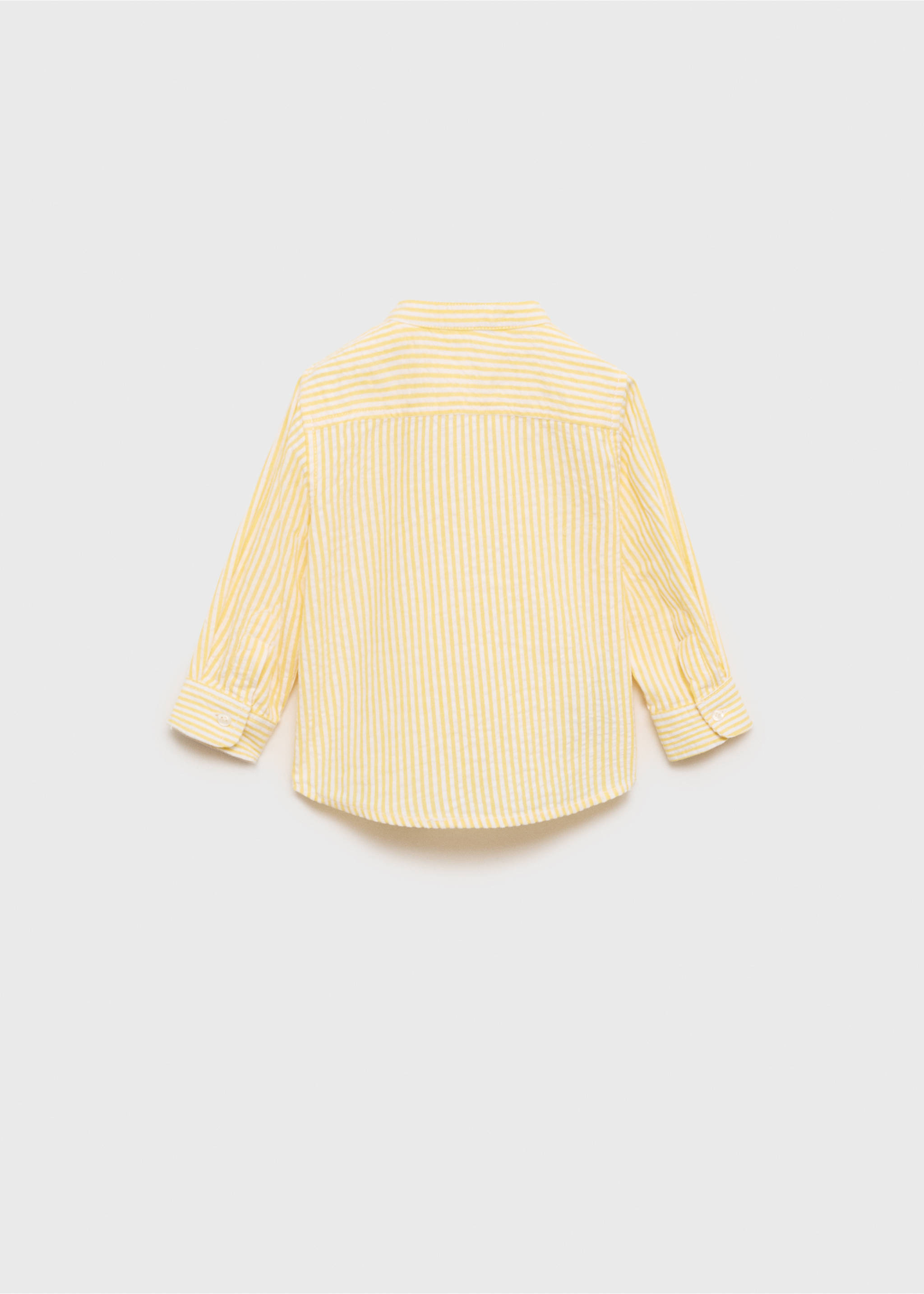 Fijngestreepte blouse - Achterkant van het artikel, Pastelgeel. Ref: 87054783-00.