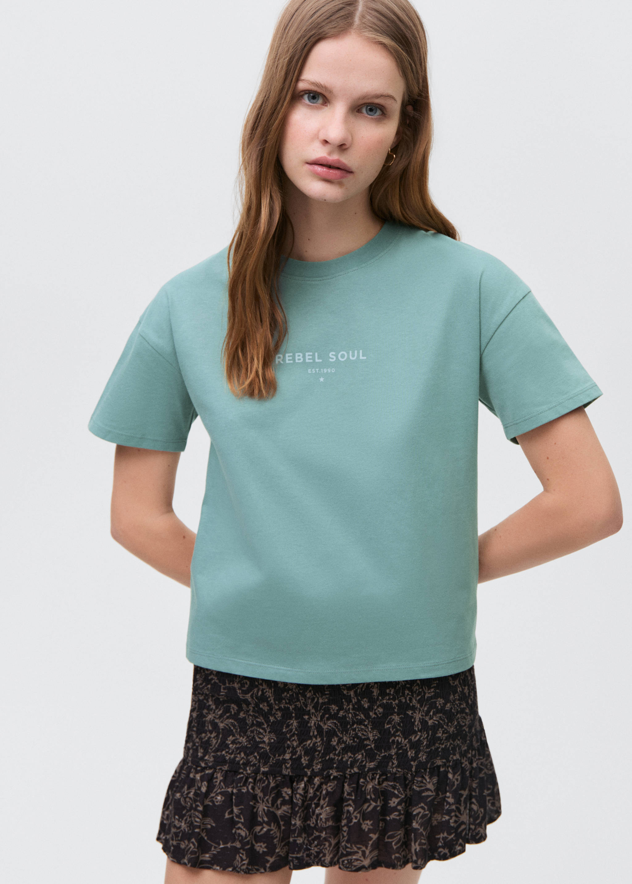 Camiseta algodón mensaje - Plano medio