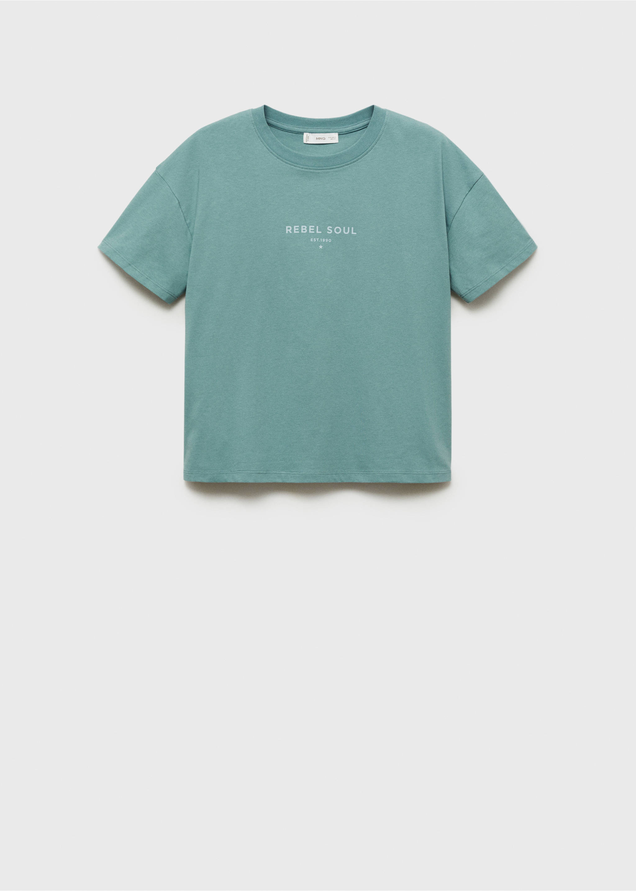 Message cotton T-shirt - Article without model, Pastel Green. Ref: 87054784-00.