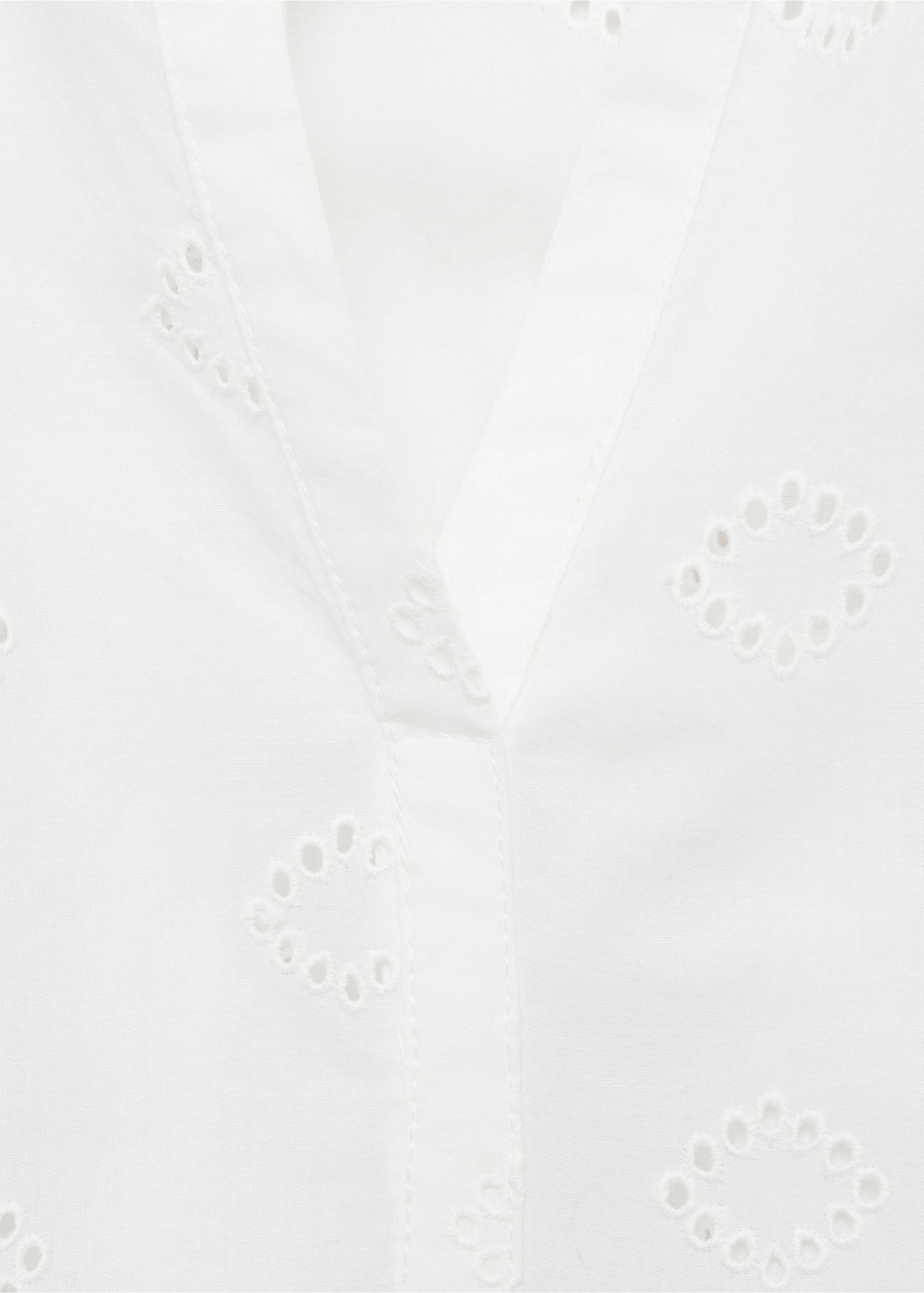 Bluse mit Broderie Anglaise - Detail des Artikels 8, Cremeweiß. Ref: 87054790-00.