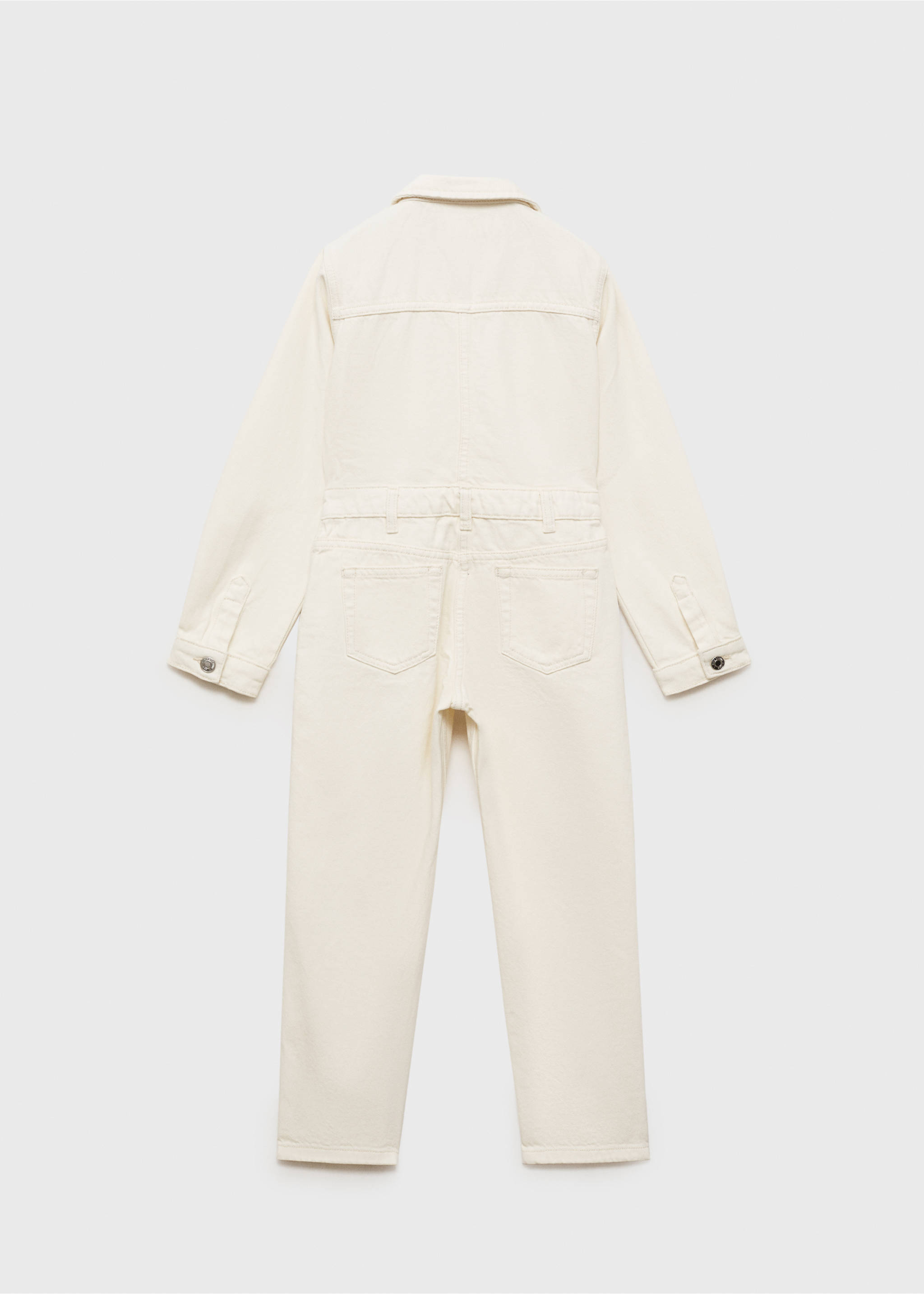 Long denim jumpsuit - Reverse of the article, Ecru. Ref: 87054792-00.