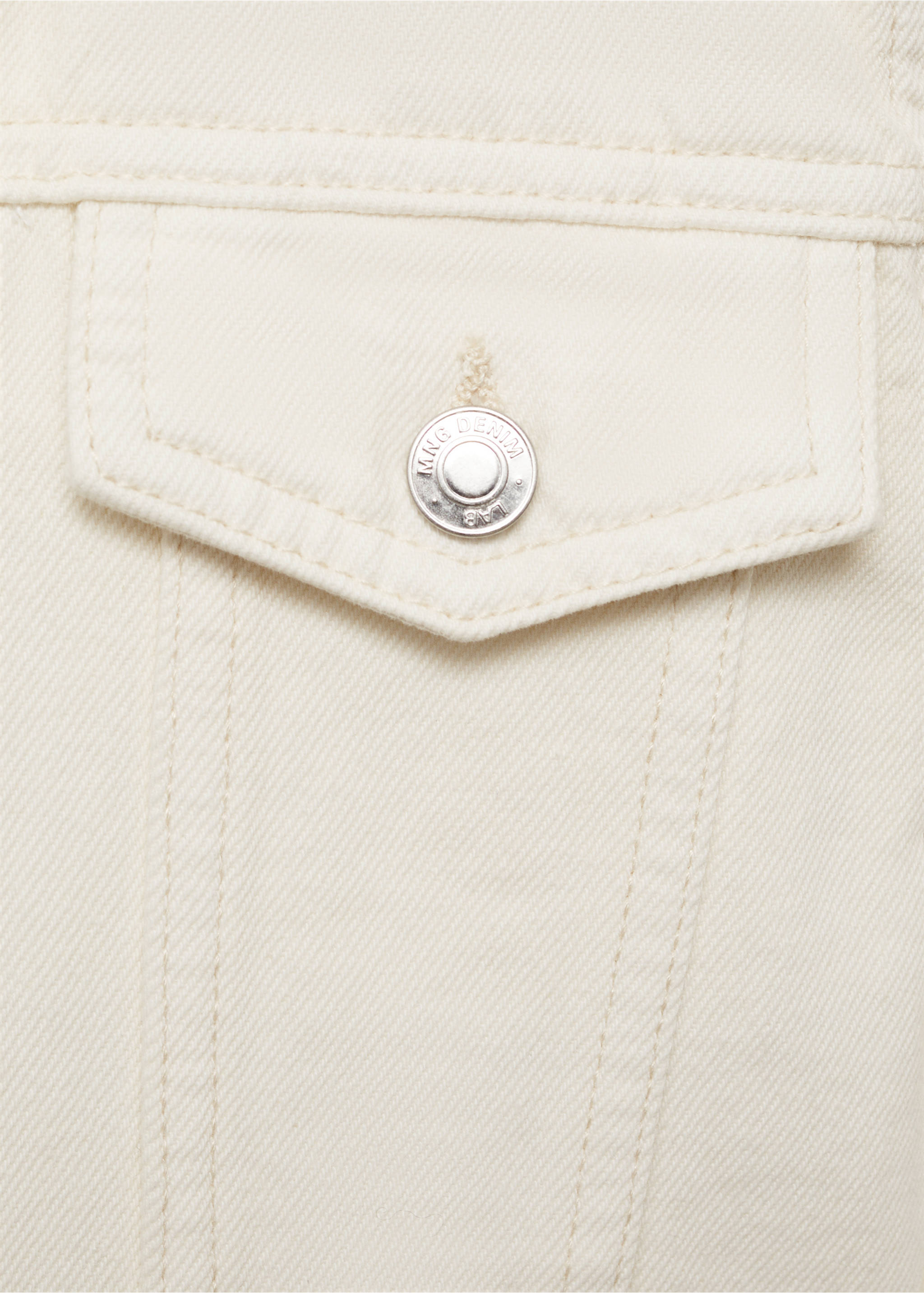 Long denim jumpsuit - Details of the article 0, Ecru. Ref: 87054792-00.