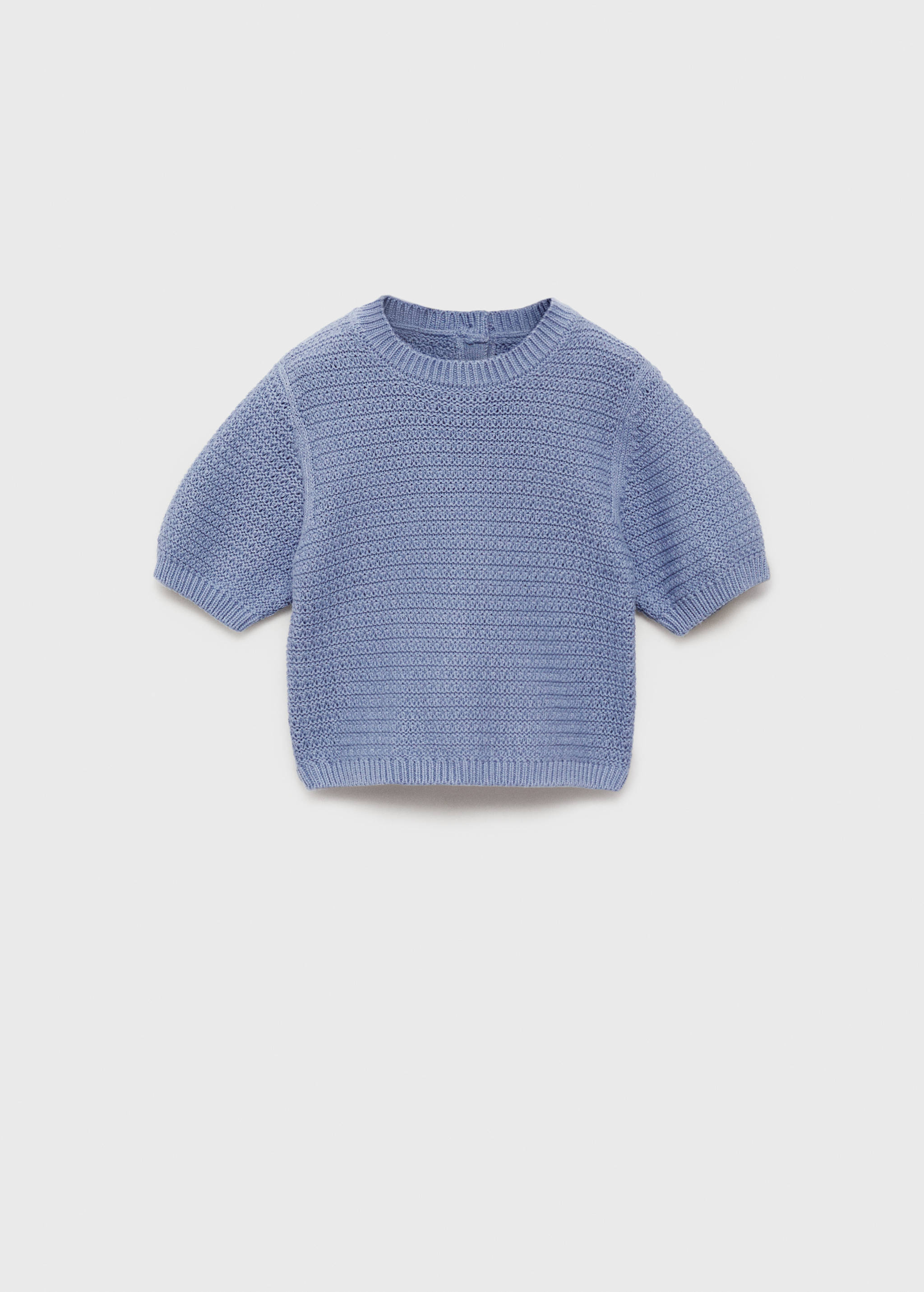 Short-sleeved knitted cotton sweater - Article without model