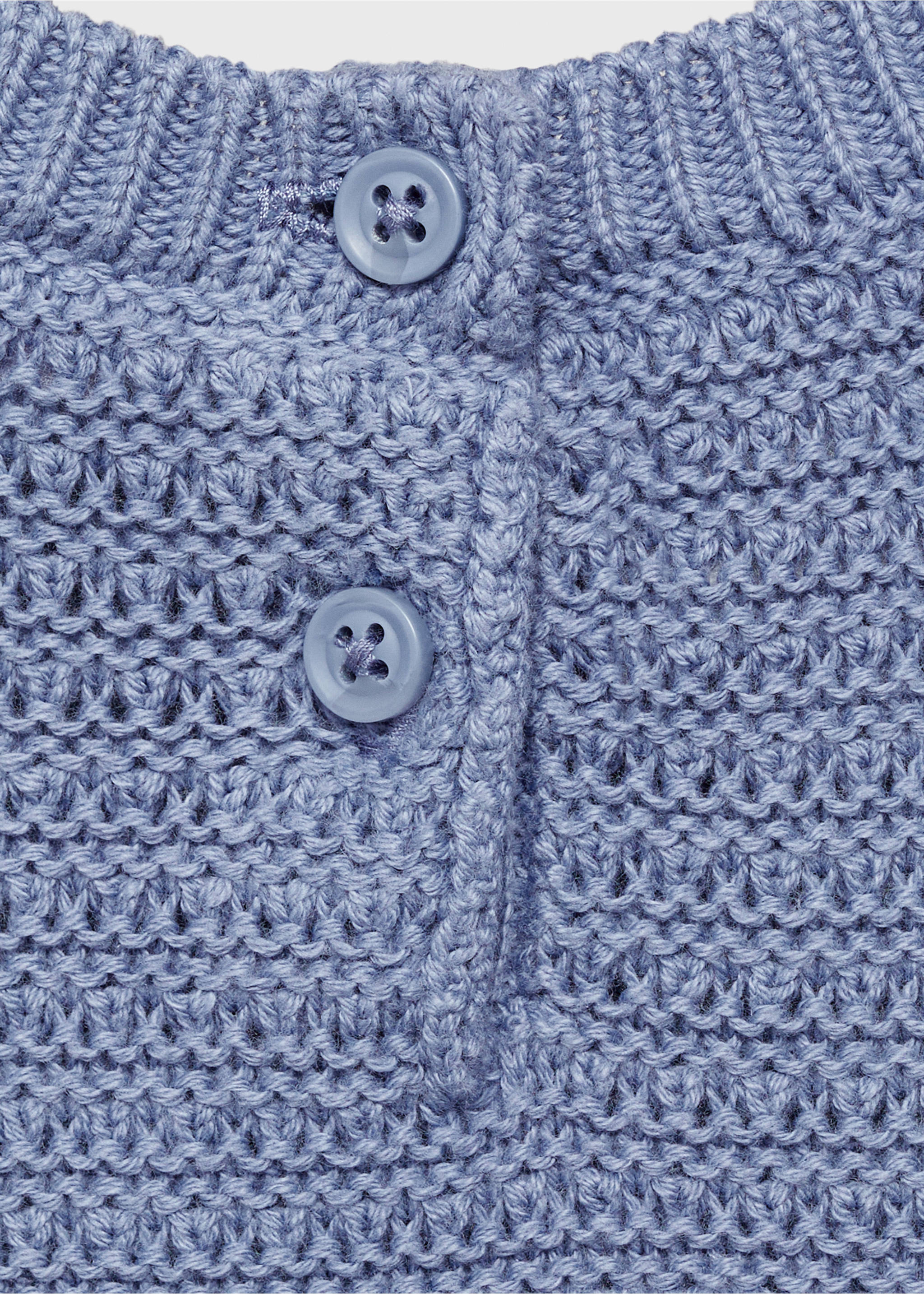 Short-sleeved knitted cotton sweater - Details of the article 8, Blue. Ref: 87054793-00.